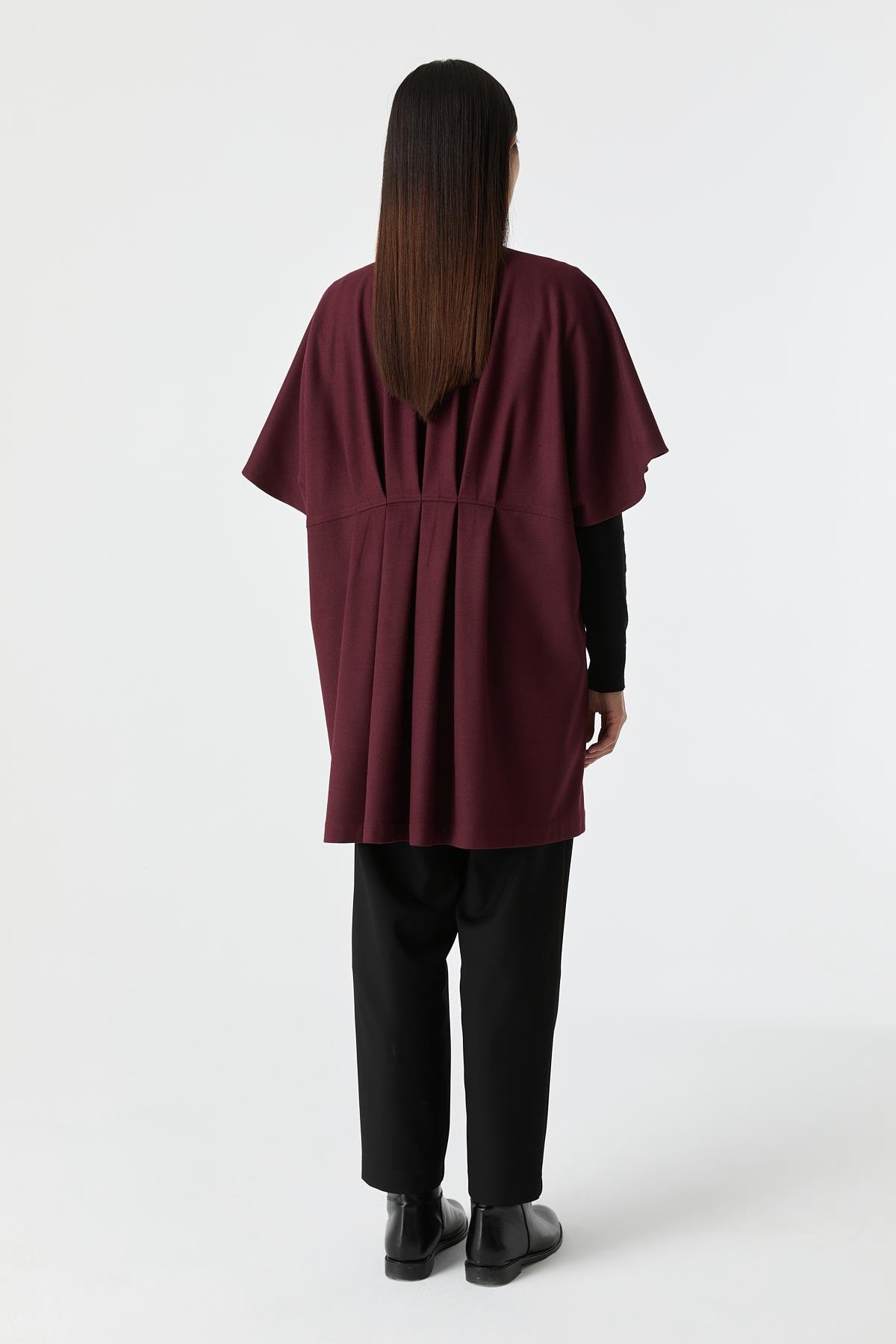 Pili Detaylı Pelerin Panço{KATEGORİ}