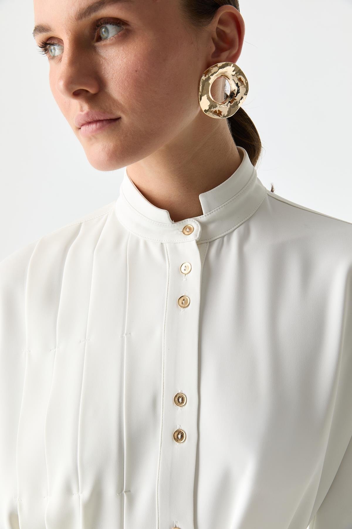 Pilise Detaylı Dökümlü Gömlek{KATEGORİ}