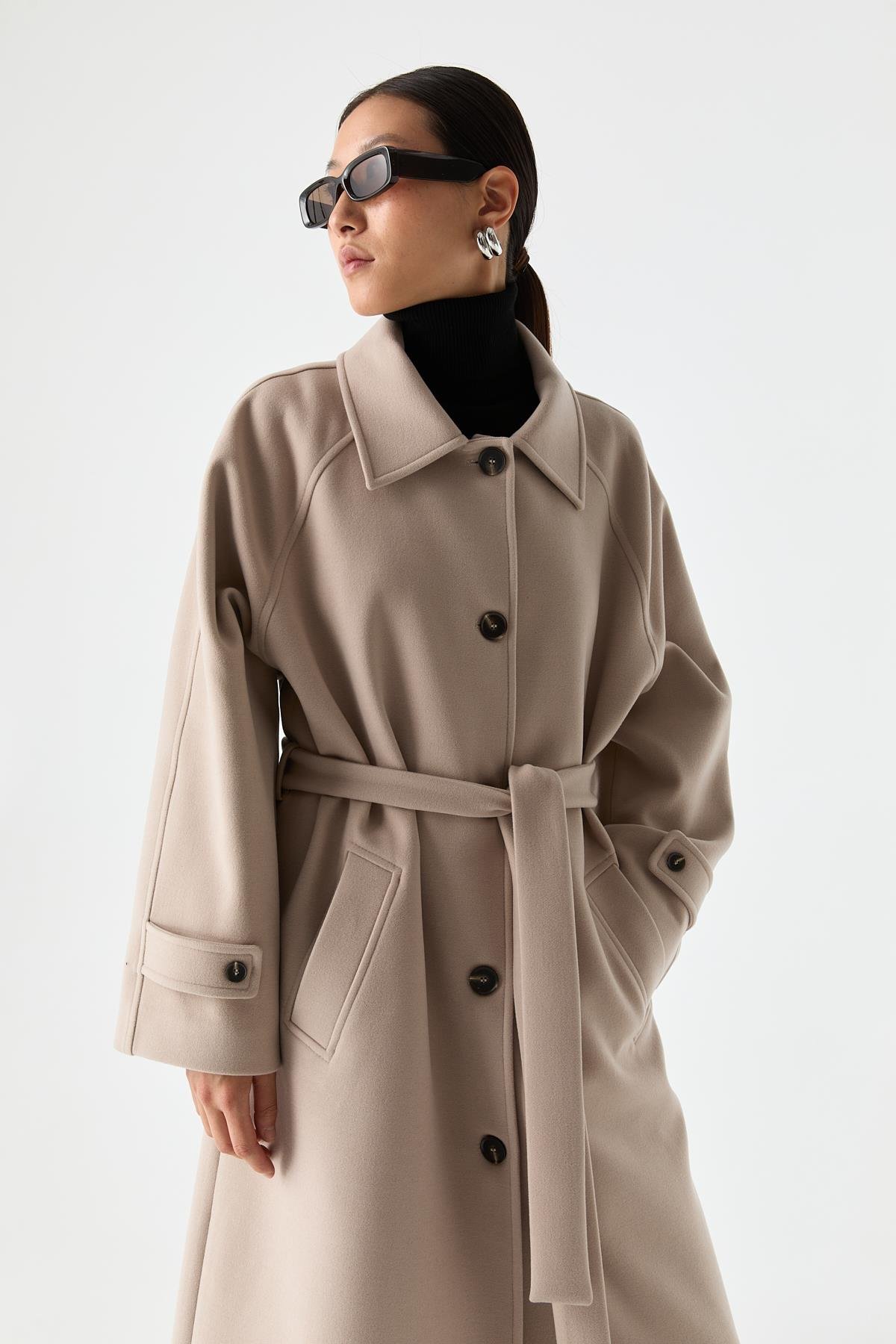 Rahat Kalıp Reglan Palto BEJ{KATEGORİ}