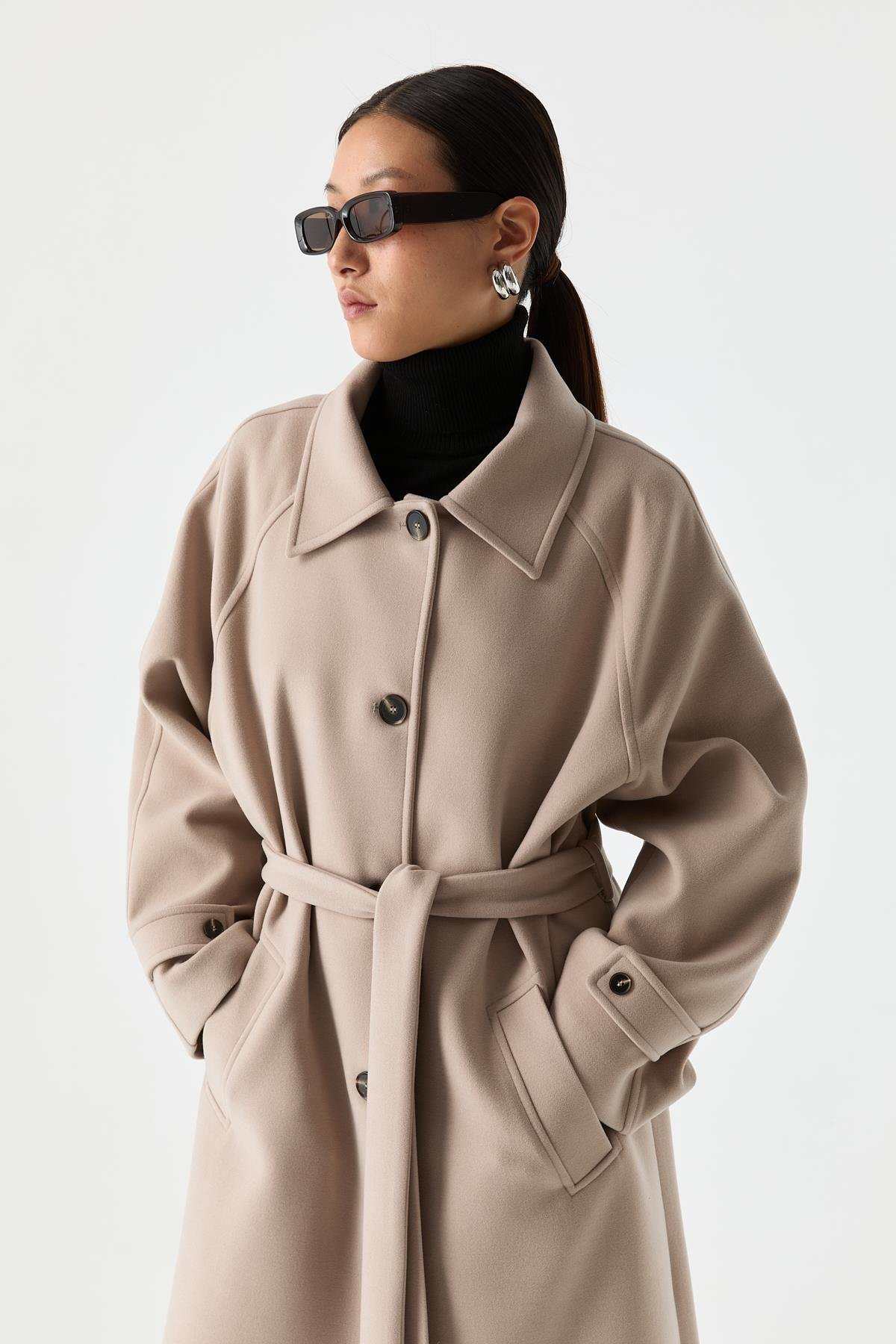 Rahat Kalıp Reglan Palto BEJ{KATEGORİ}