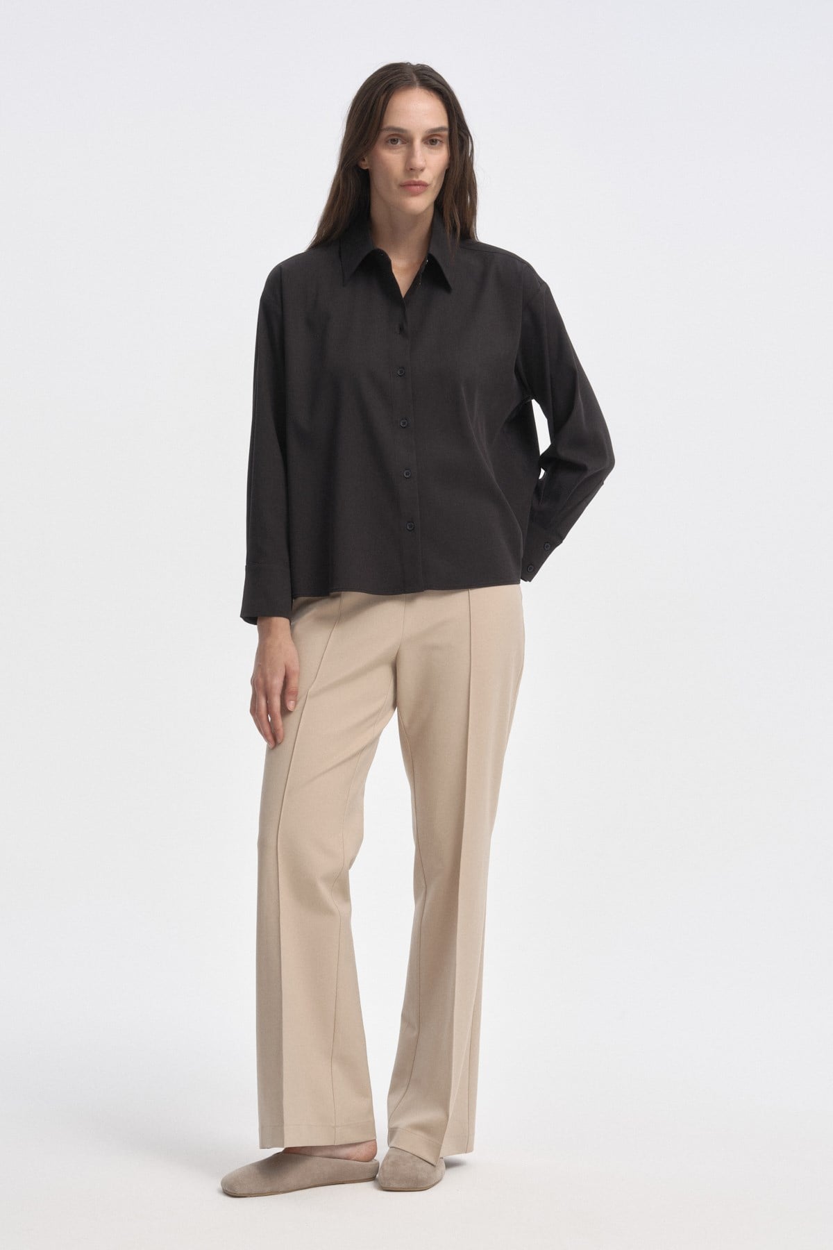 Relaxed Fit Gömlek SİYAH{KATEGORİ}