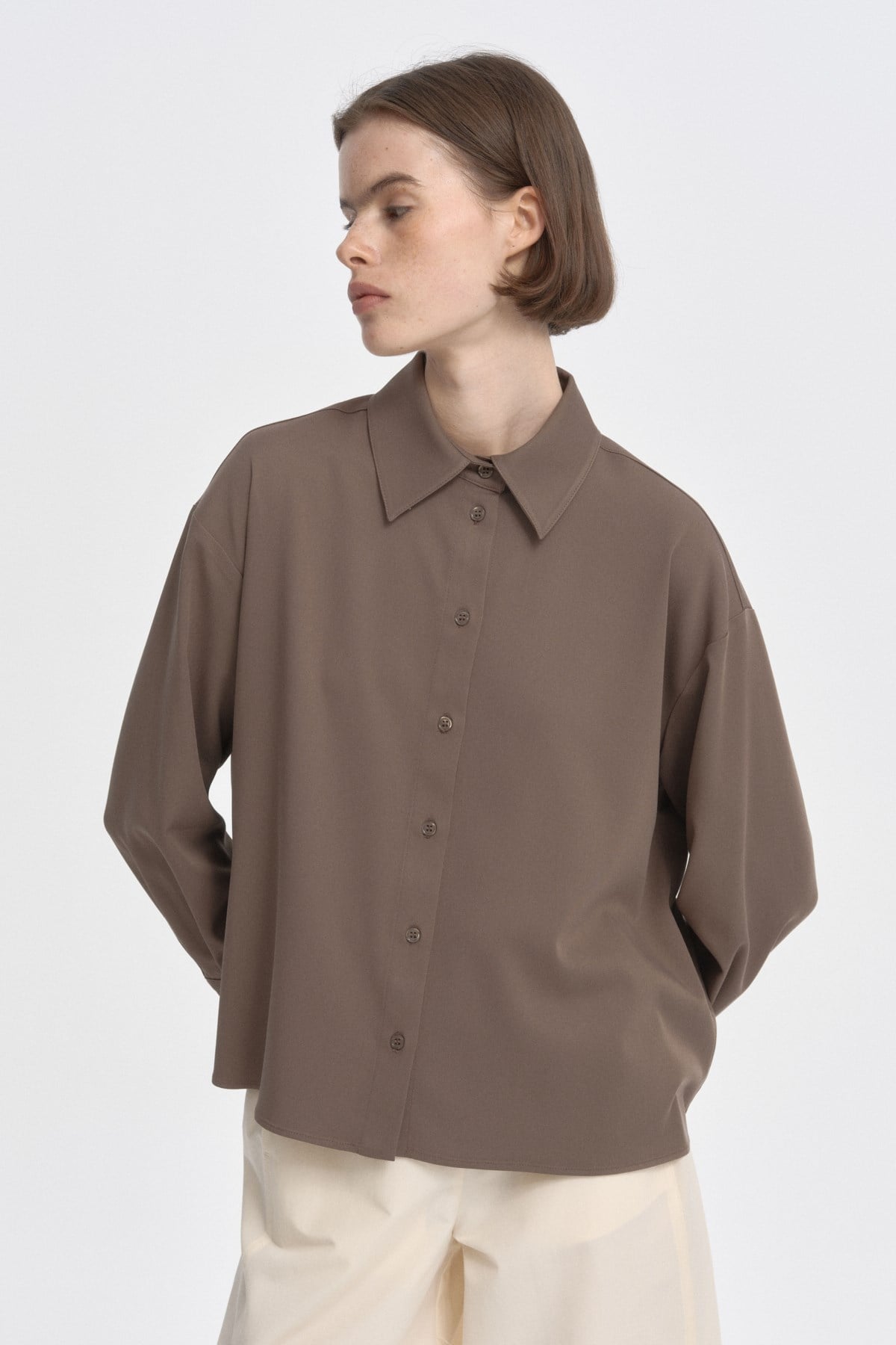 Relaxed Fit Gömlek VİZON{KATEGORİ}