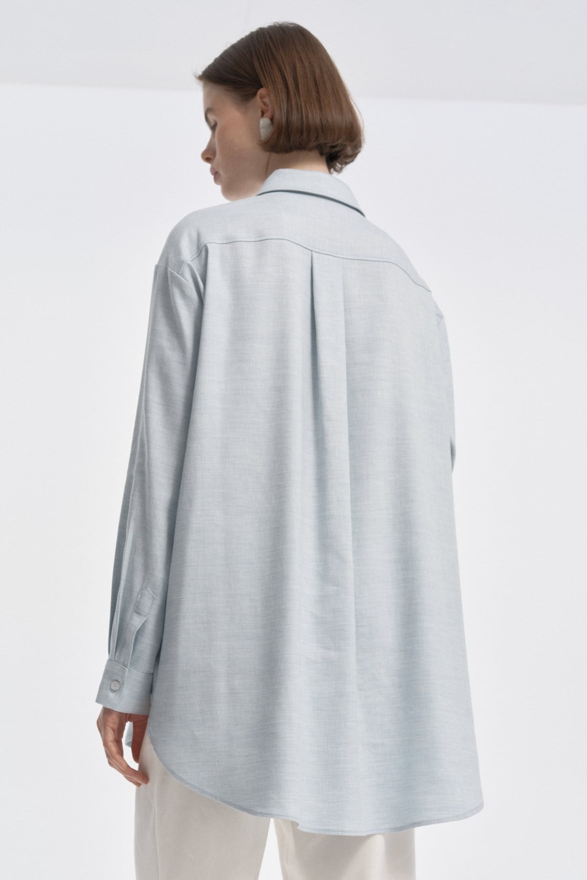 Relaxed Fit Uzun Gömlek AÇIK MAVİ{KATEGORİ}