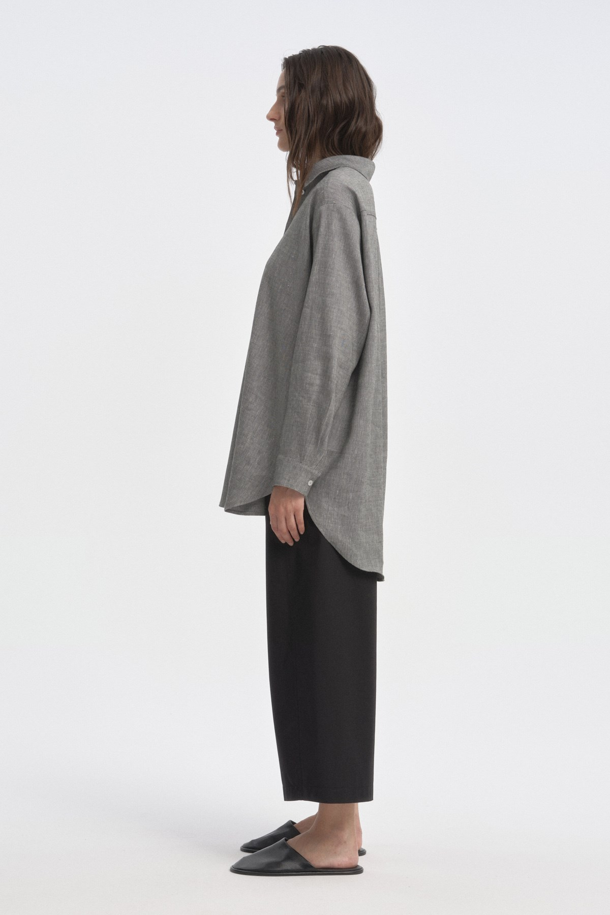Relaxed Fit Uzun Gömlek GRİ{KATEGORİ}