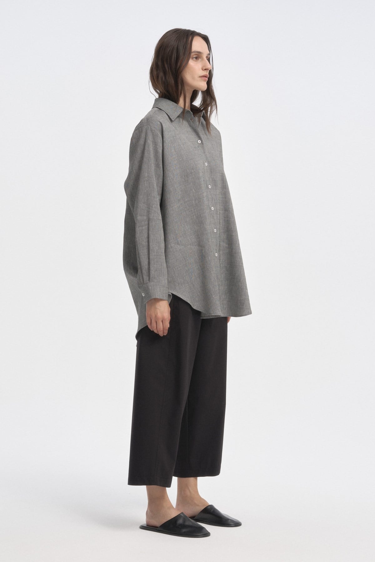 Relaxed Fit Uzun Gömlek GRİ{KATEGORİ}