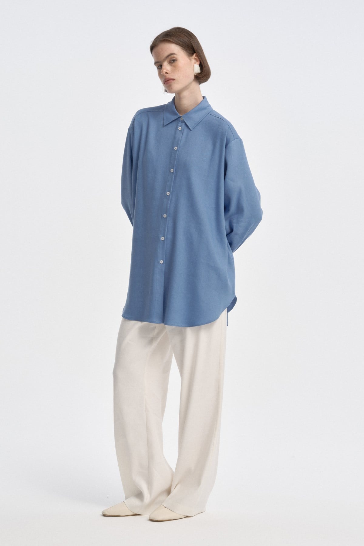 Relaxed Fit Uzun Gömlek INDIGO{KATEGORİ}