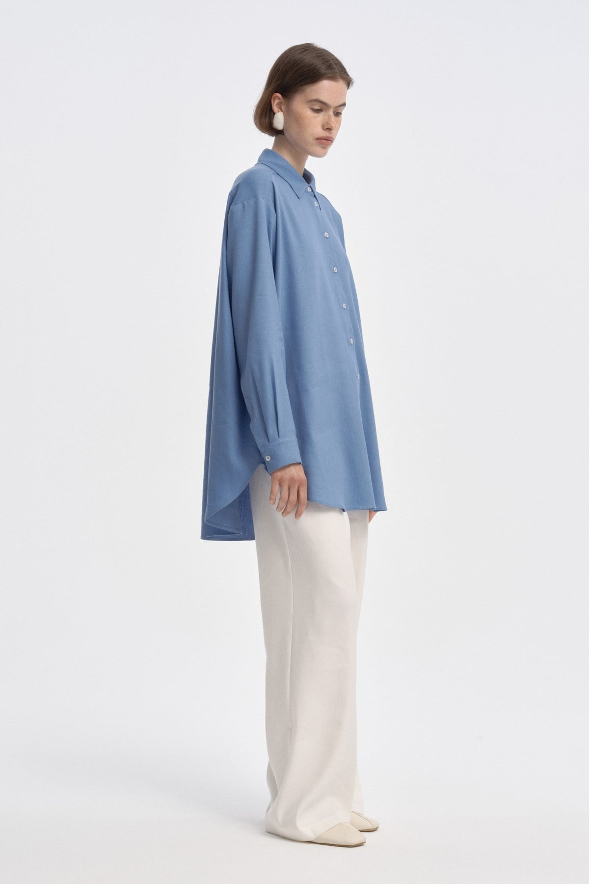 Relaxed Fit Uzun Gömlek INDIGO{KATEGORİ}