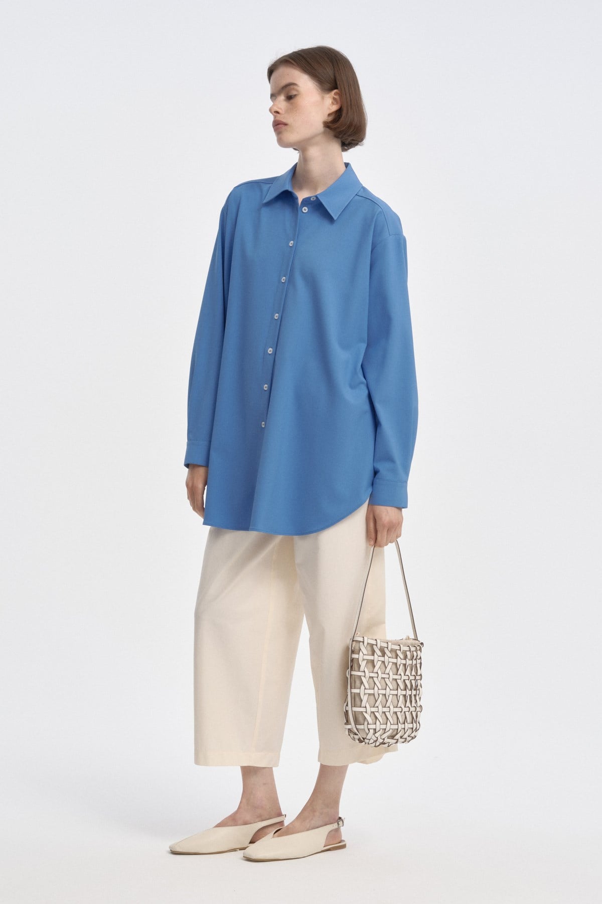 Relaxed Fit Uzun Gömlek KOBALT MAVİ{KATEGORİ}