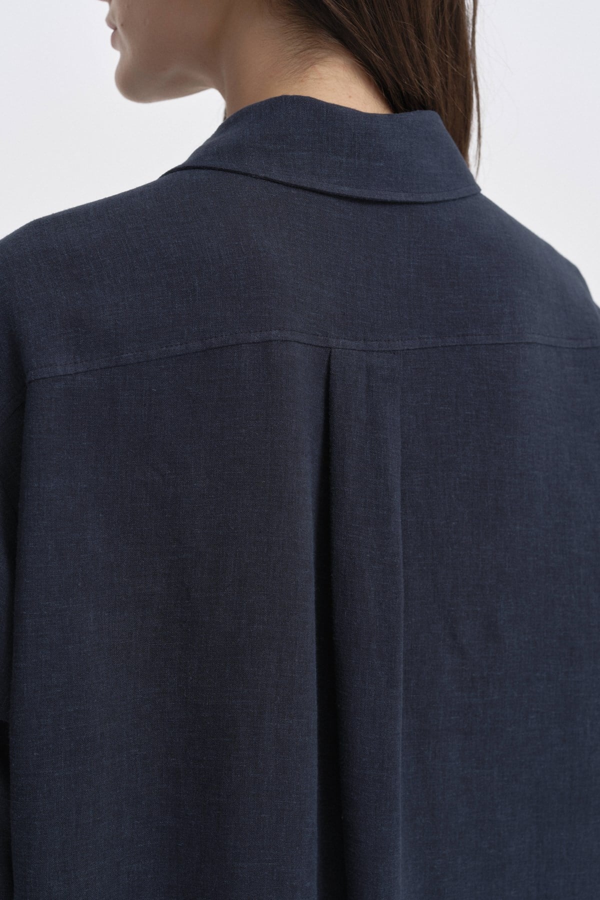 Relaxed Fit Uzun Gömlek KOYU LACİVERT{KATEGORİ}