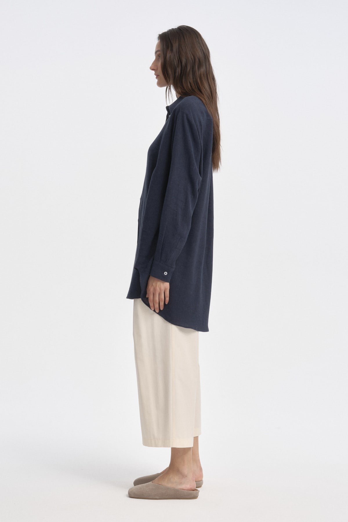 Relaxed Fit Uzun Gömlek KOYU LACİVERT{KATEGORİ}