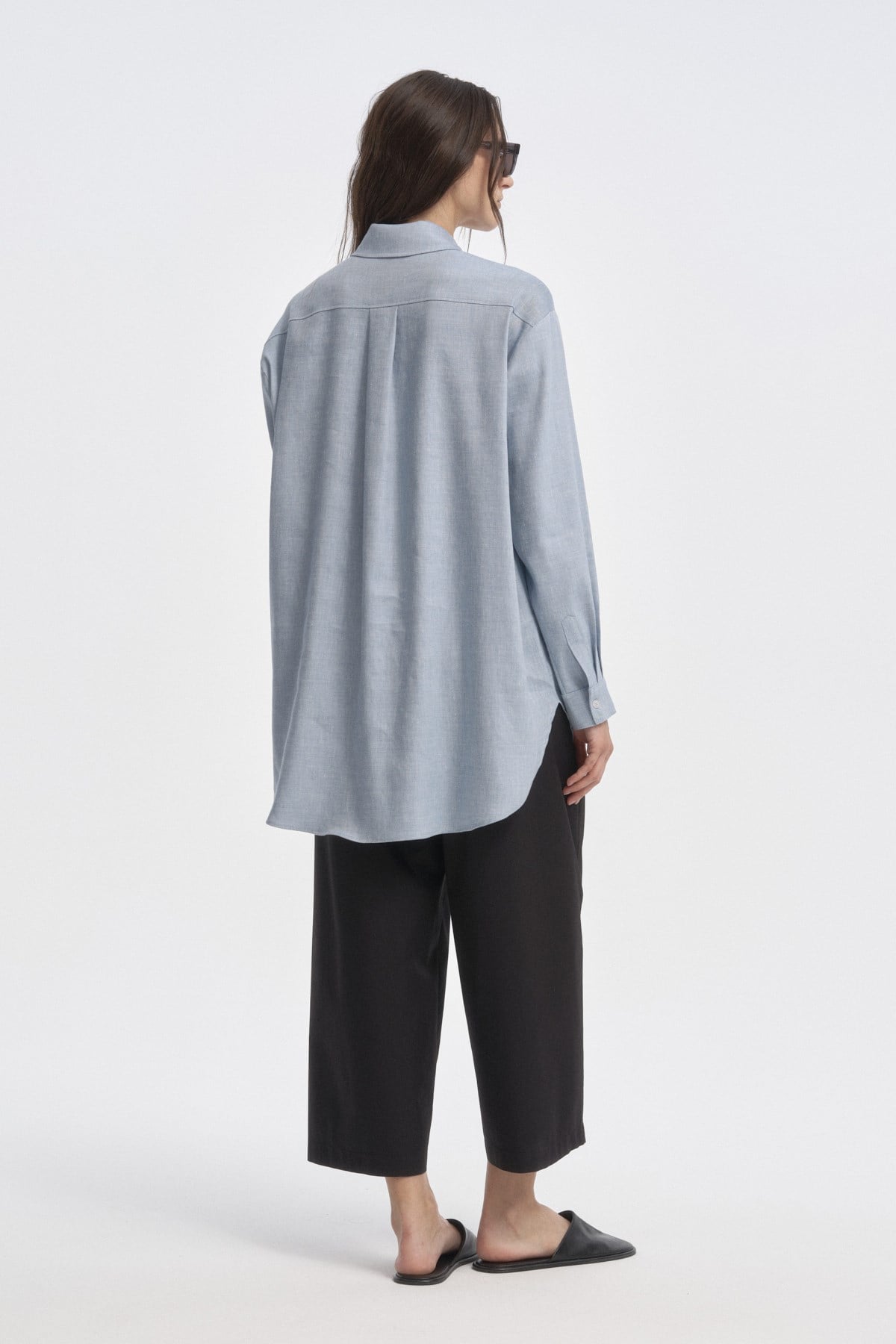 Relaxed Fit Uzun Gömlek MAVİ{KATEGORİ}