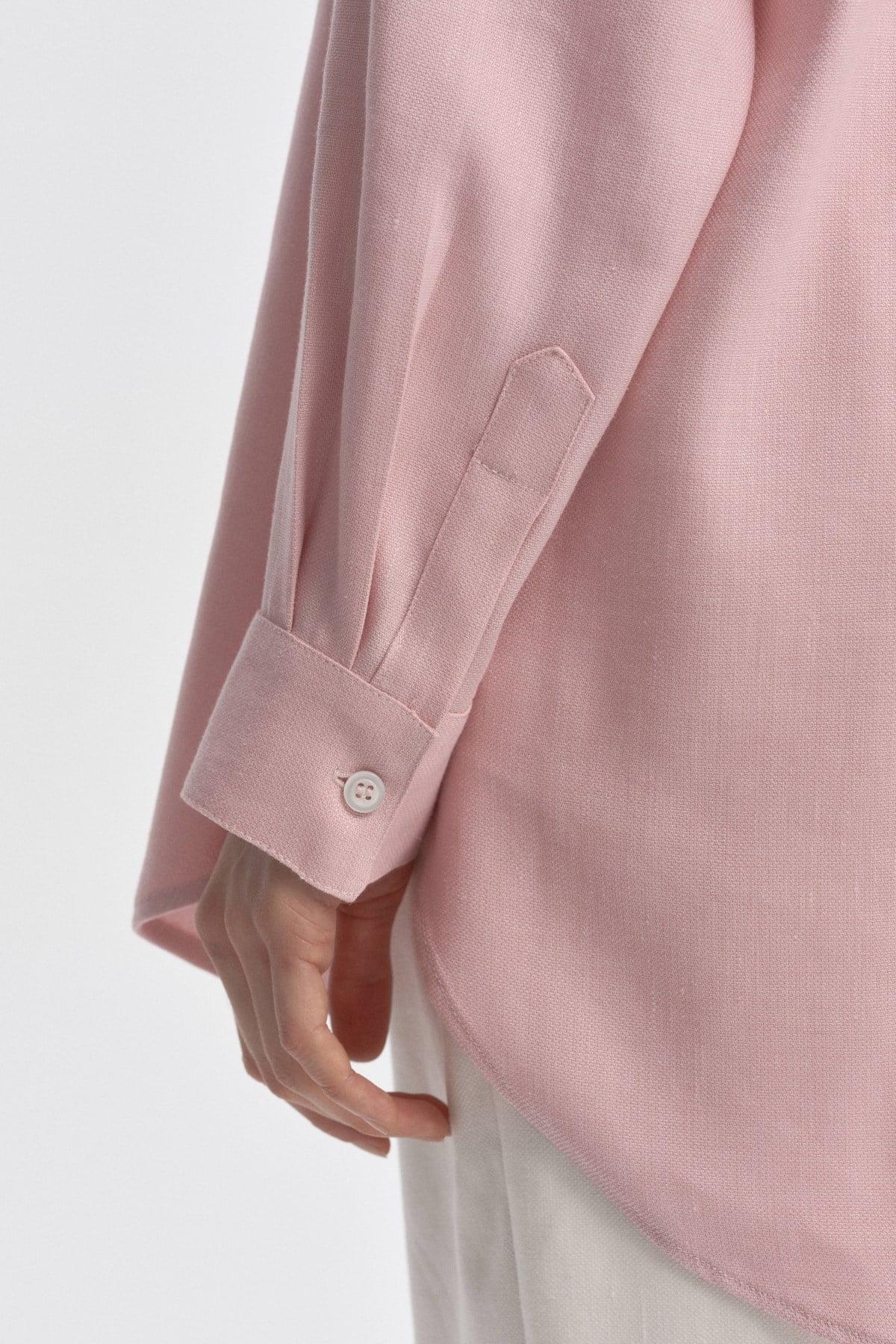 Relaxed Fit Uzun Gömlek PEMBE{KATEGORİ}