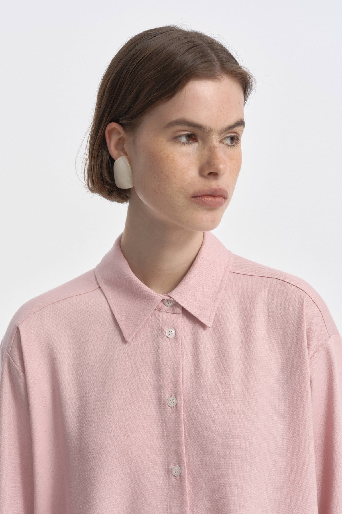 Relaxed Fit Uzun Gömlek PEMBE{KATEGORİ}