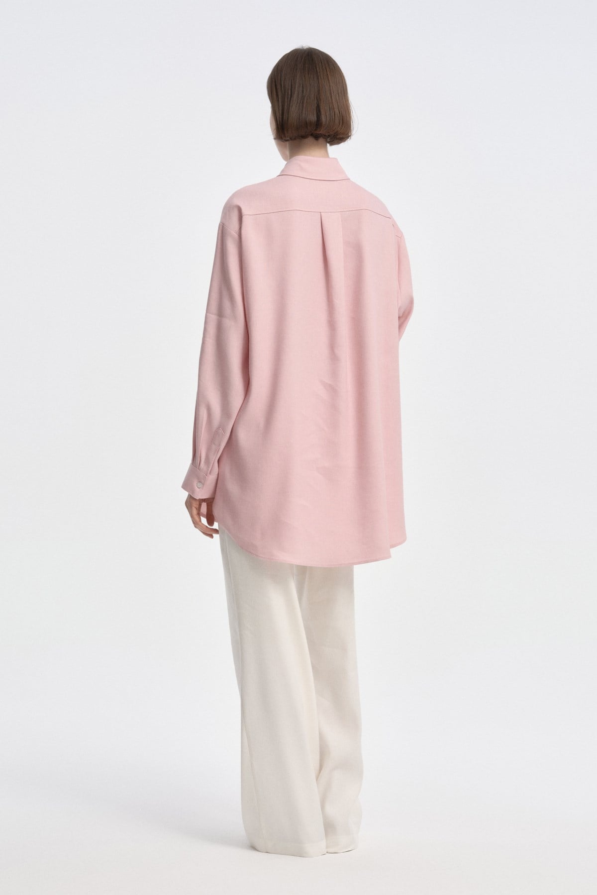 Relaxed Fit Uzun Gömlek PEMBE{KATEGORİ}