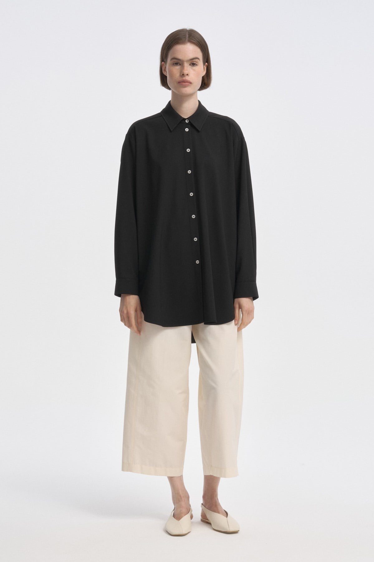 Relaxed Fit Uzun Gömlek SİYAH{KATEGORİ}