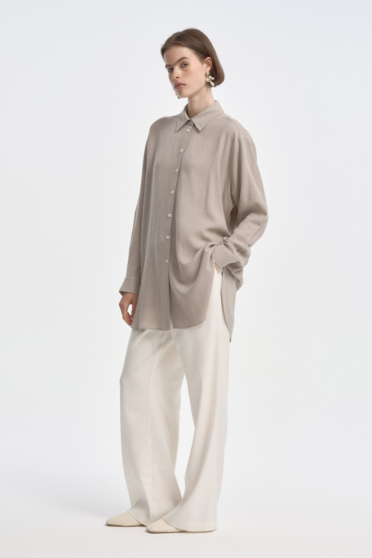 Relaxed Fit Uzun Gömlek TAŞ{KATEGORİ}