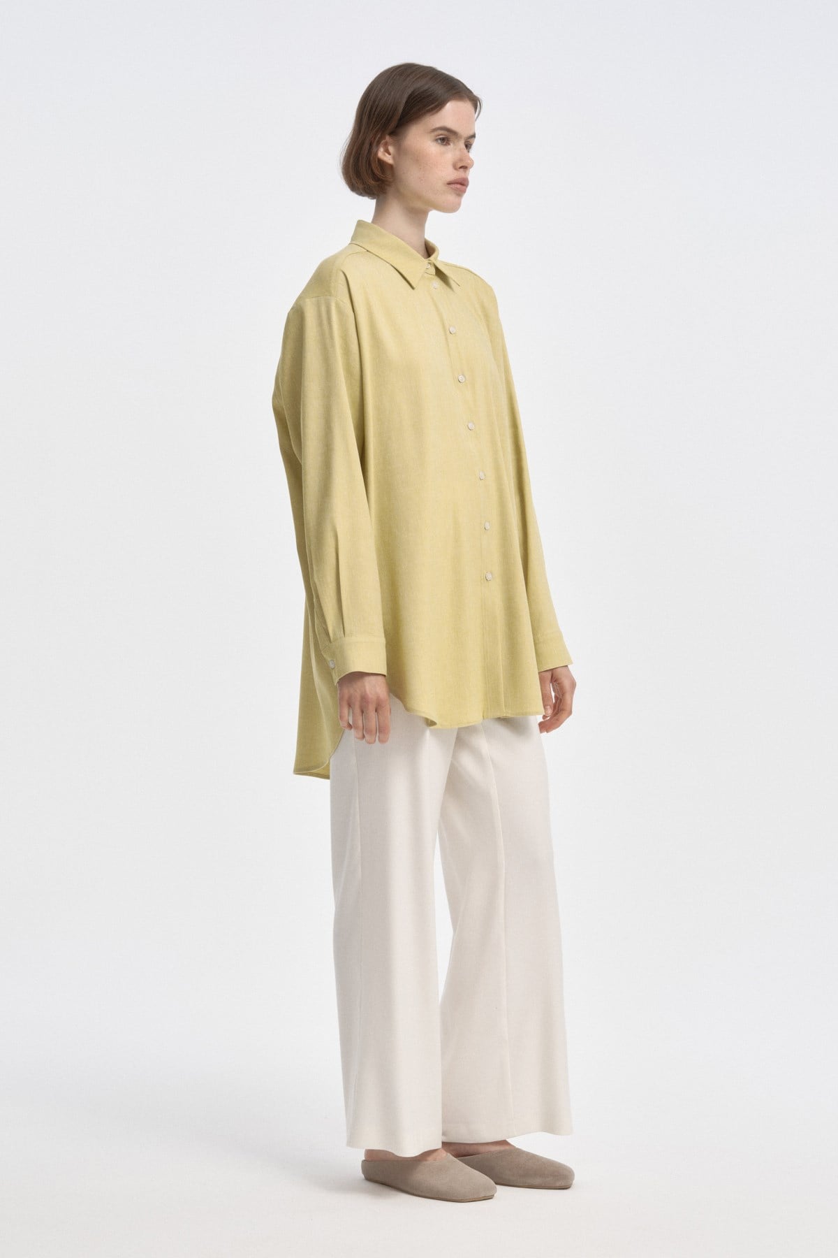Relaxed Fit Uzun Gömlek YEŞİL{KATEGORİ}