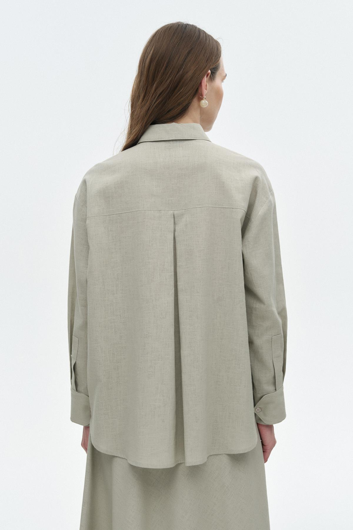 Sivri Yakalı Keten Gömlek{KATEGORİ}