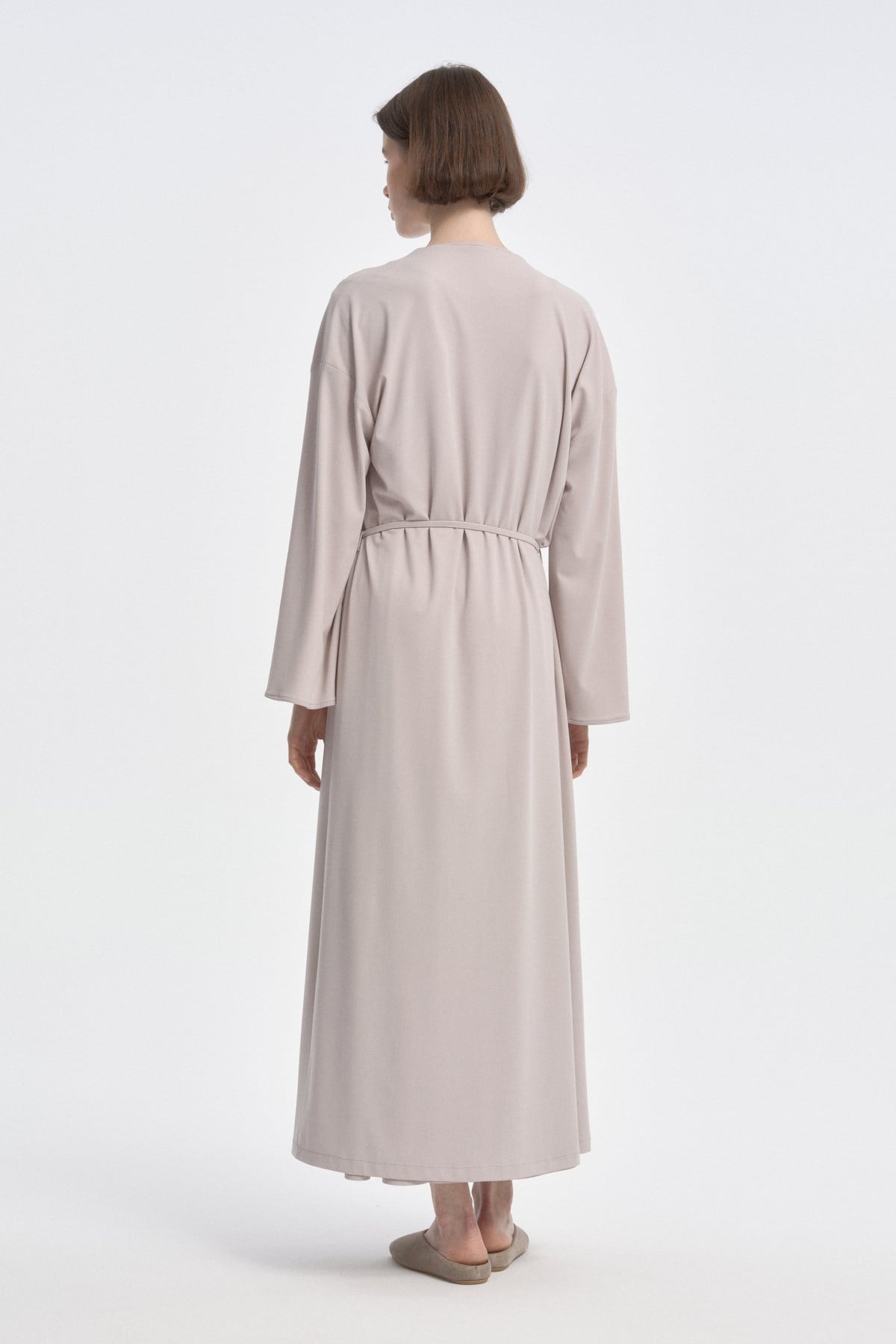 Soft Dokulu Derin Yırtmaçlı Kimono AÇIK TAŞ{KATEGORİ}