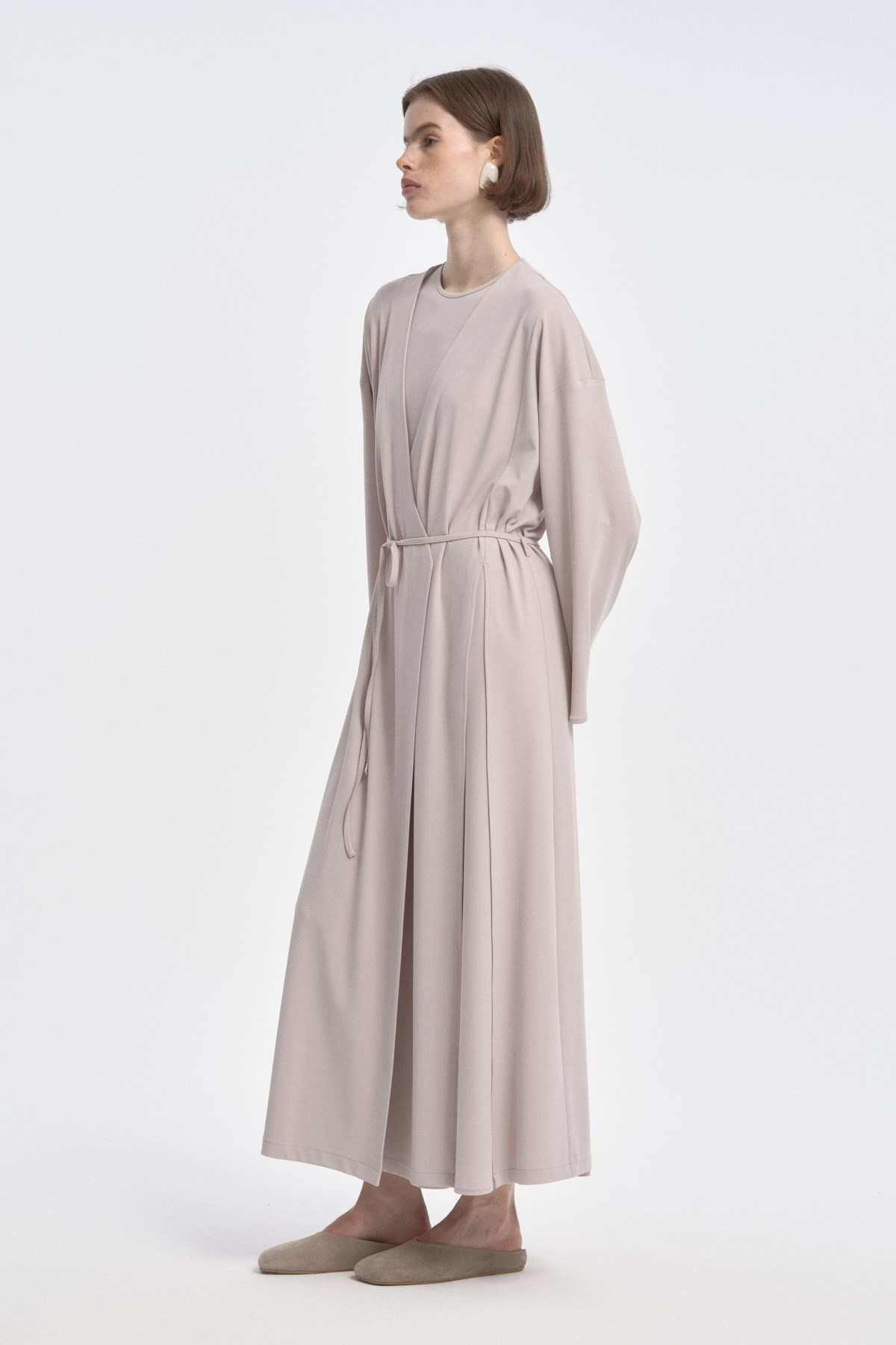 Soft Dokulu Derin Yırtmaçlı Kimono AÇIK TAŞ{KATEGORİ}