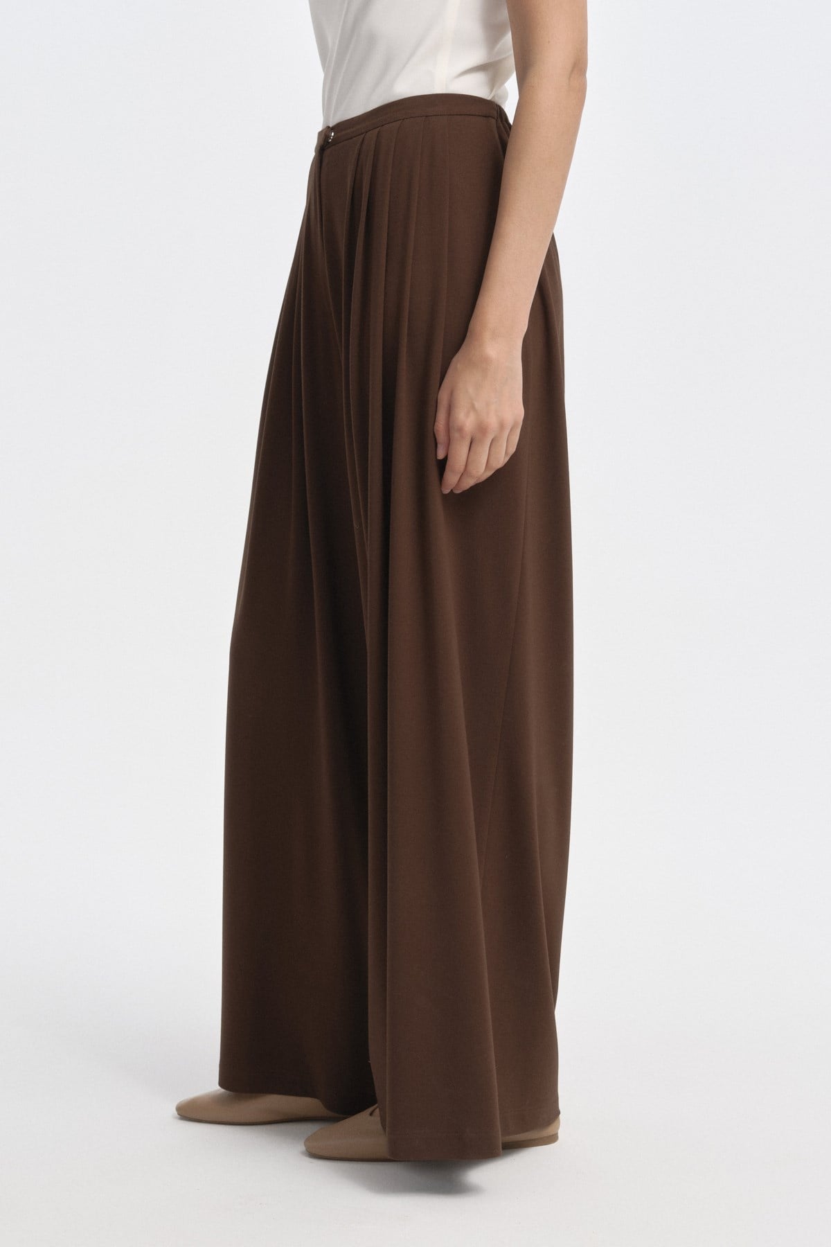 Soft Dokulu Pilili Pantolon KAHVERENGİ{KATEGORİ}