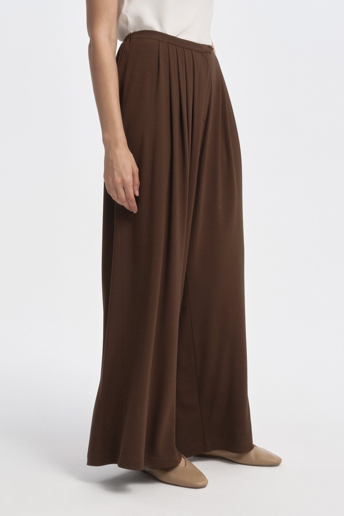 Soft Dokulu Pilili Pantolon KAHVERENGİ{KATEGORİ}