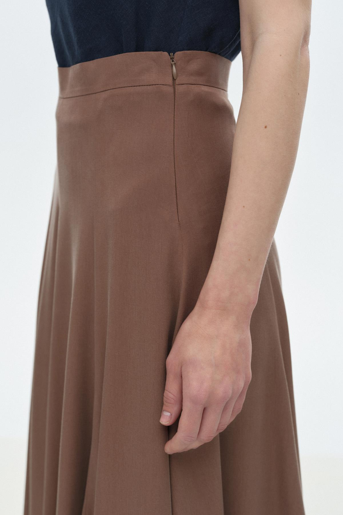 Tensel Kloş Etek KAHVERENGİ{KATEGORİ}