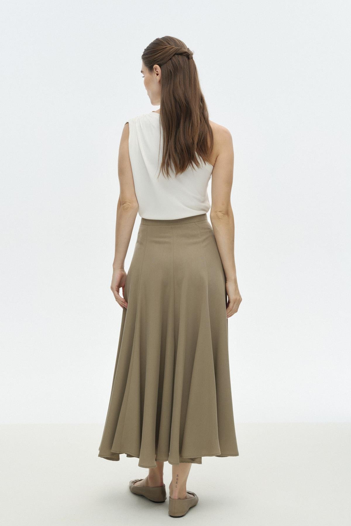 Tensel Kloş Etek HAKİ{KATEGORİ}