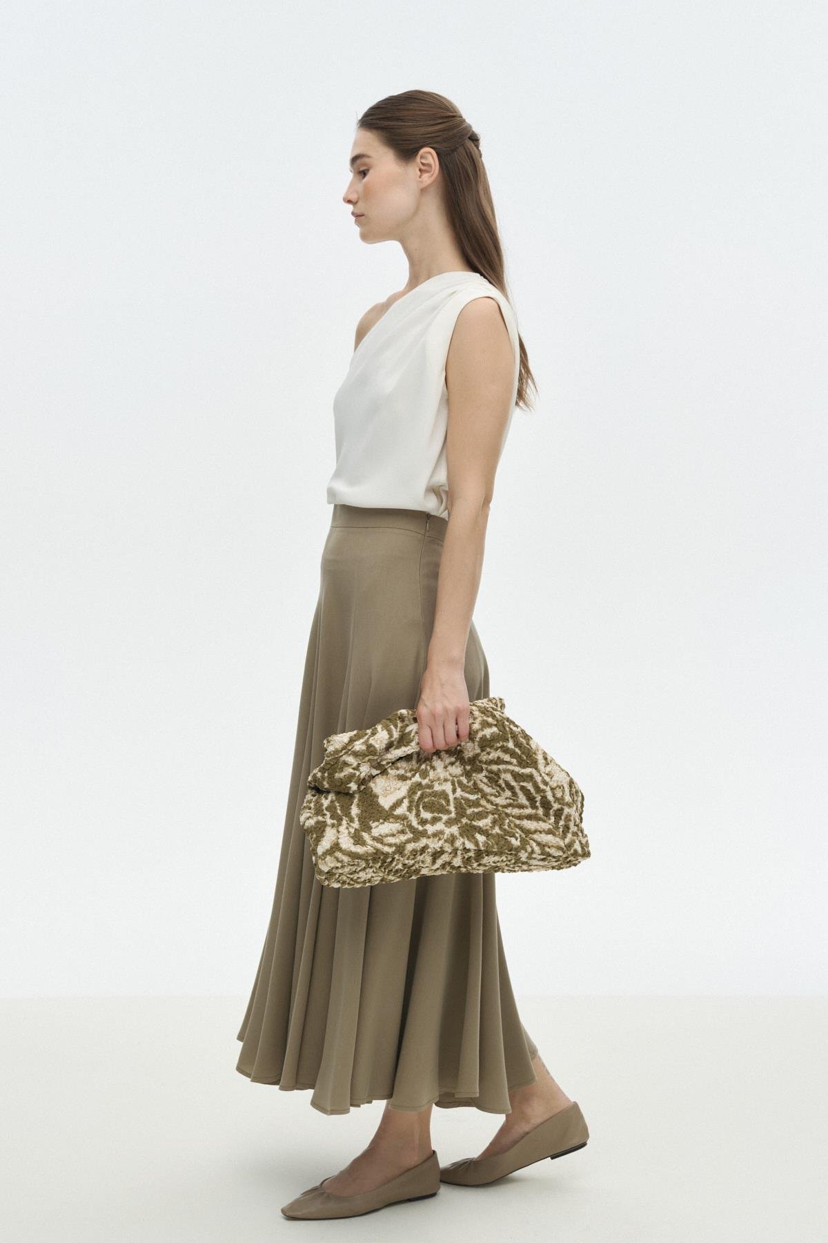 Tensel Kloş Etek HAKİ{KATEGORİ}