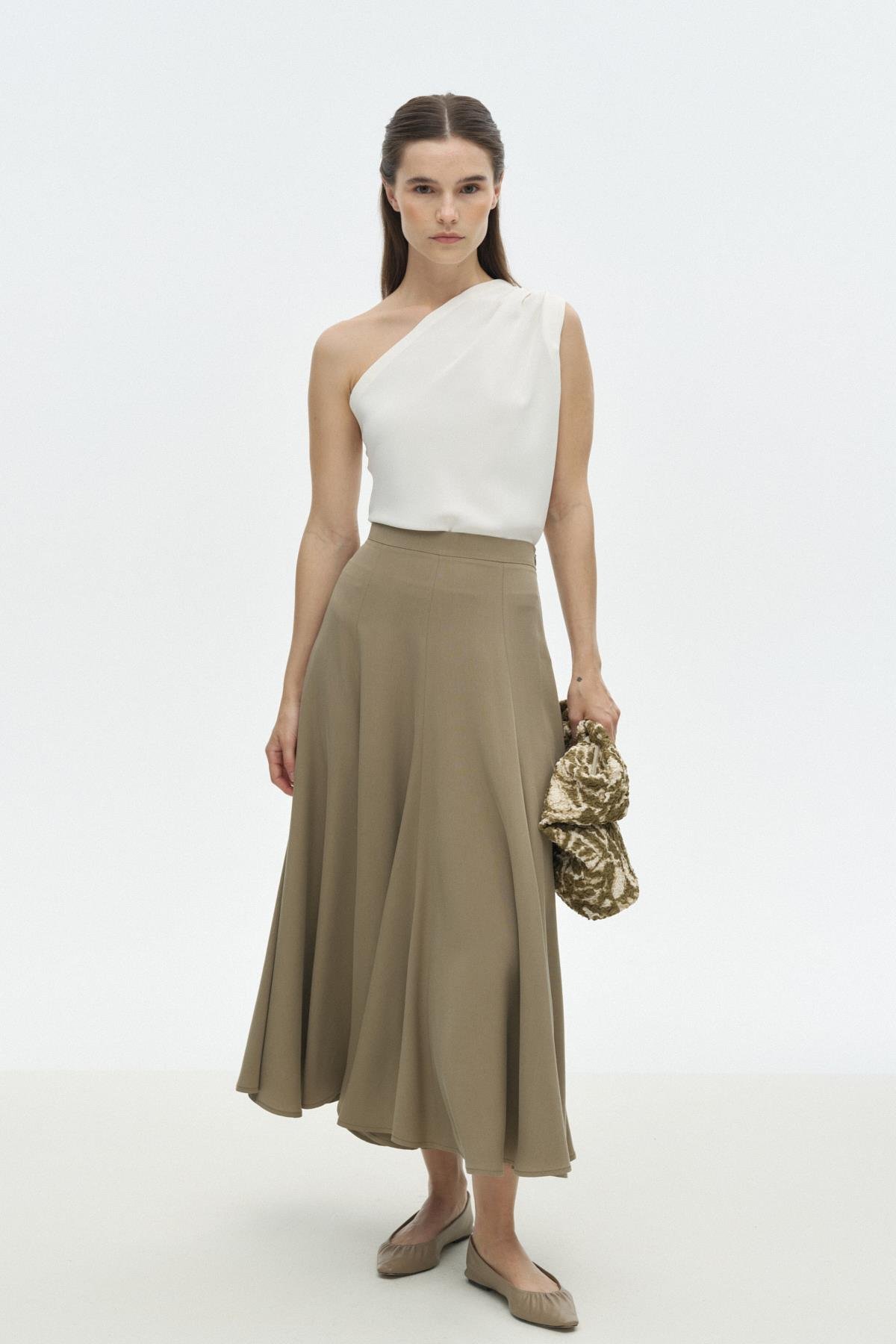 Tensel Kloş Etek HAKİ{KATEGORİ}