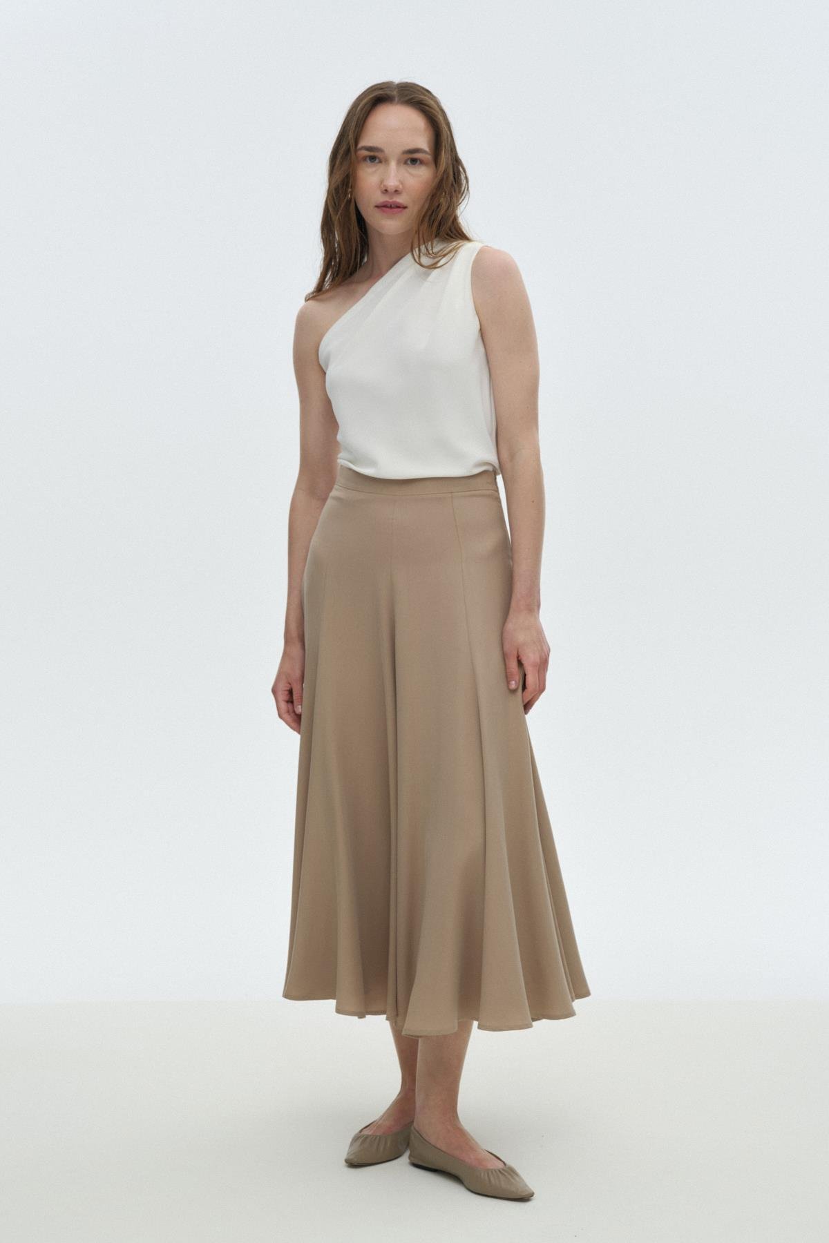 Tensel Kloş Etek BEJ{KATEGORİ}