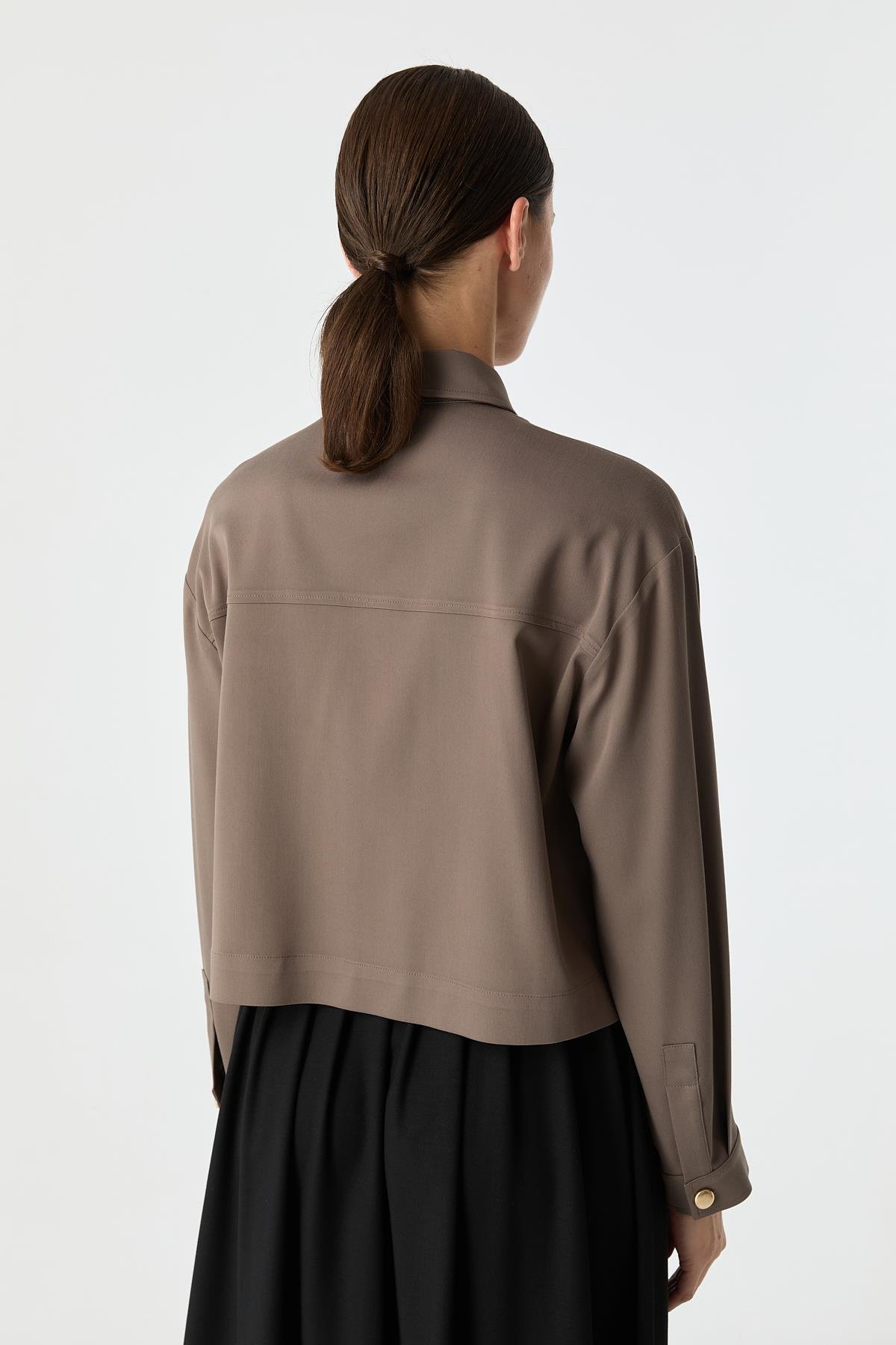 Utility Crop Gömlek VİZON{KATEGORİ}