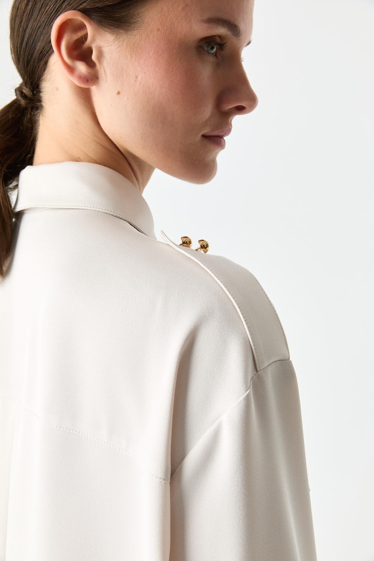 Utility Saten Gömlek EKRU{KATEGORİ}