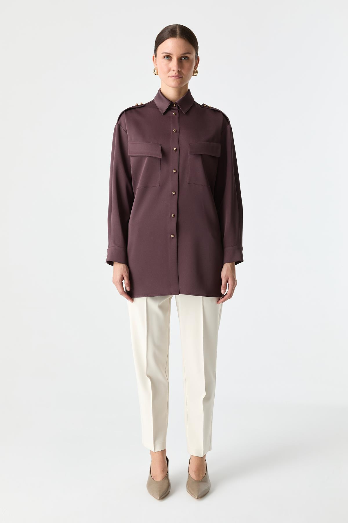 Utility Saten Gömlek İNCİR{KATEGORİ}