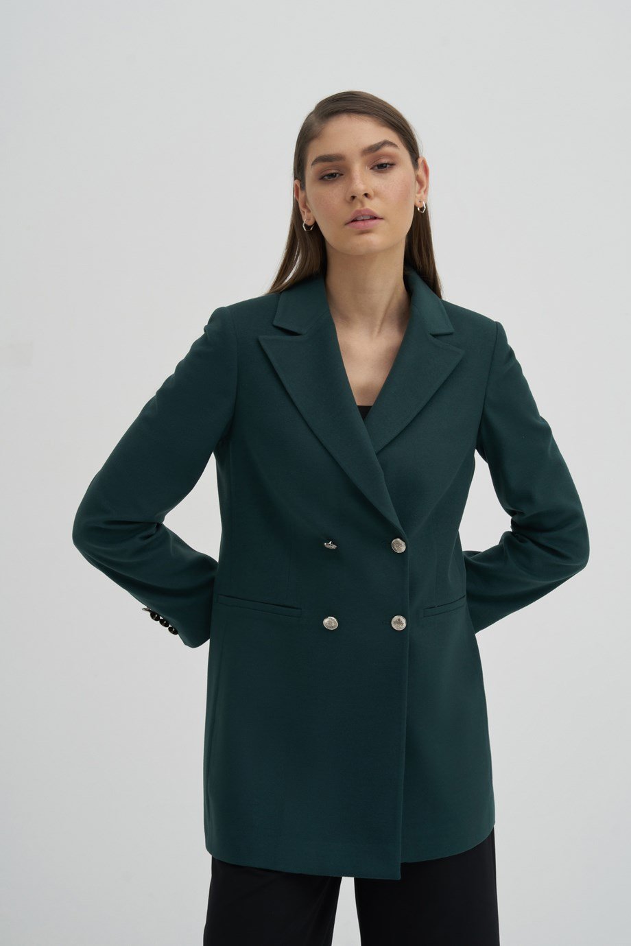 Uzun Kruvaze Blazer{KATEGORİ}