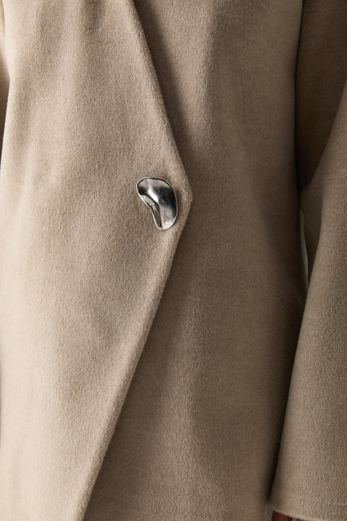 V Yaka Kaşe Ceket VİZON{KATEGORİ}