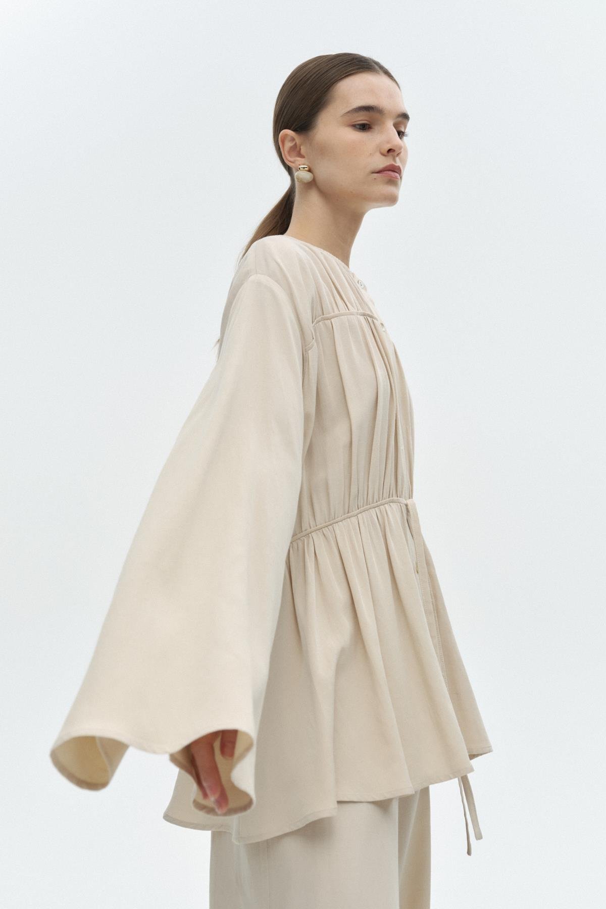 Viskon-Keten Bağ Detaylı Gömlek{KATEGORİ}