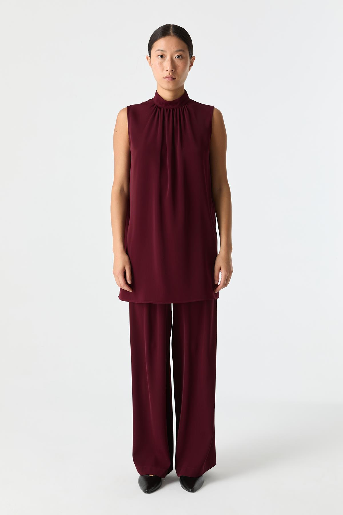 Yüksek Yaka Bluz BORDO{KATEGORİ}