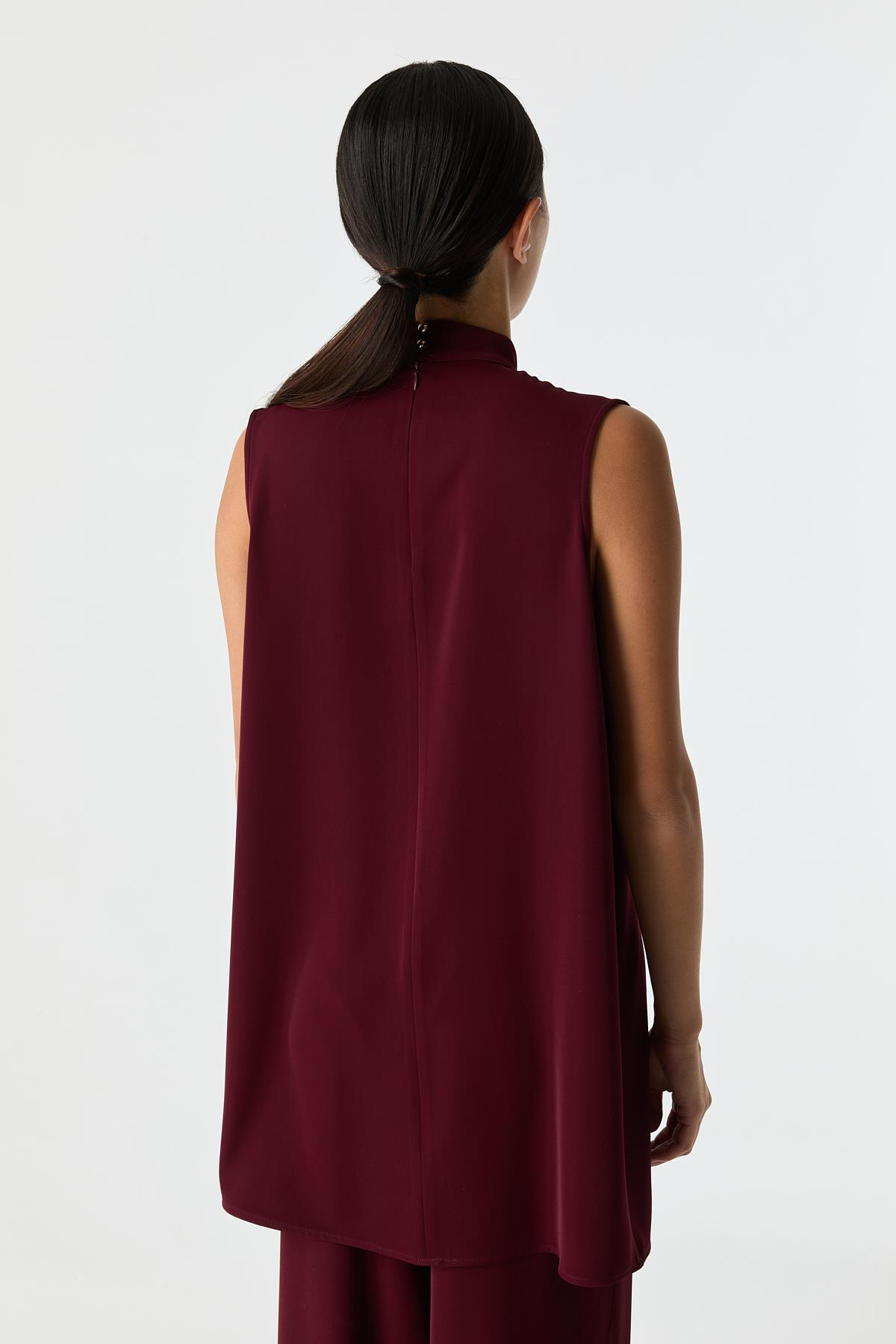 Yüksek Yaka Bluz BORDO{KATEGORİ}