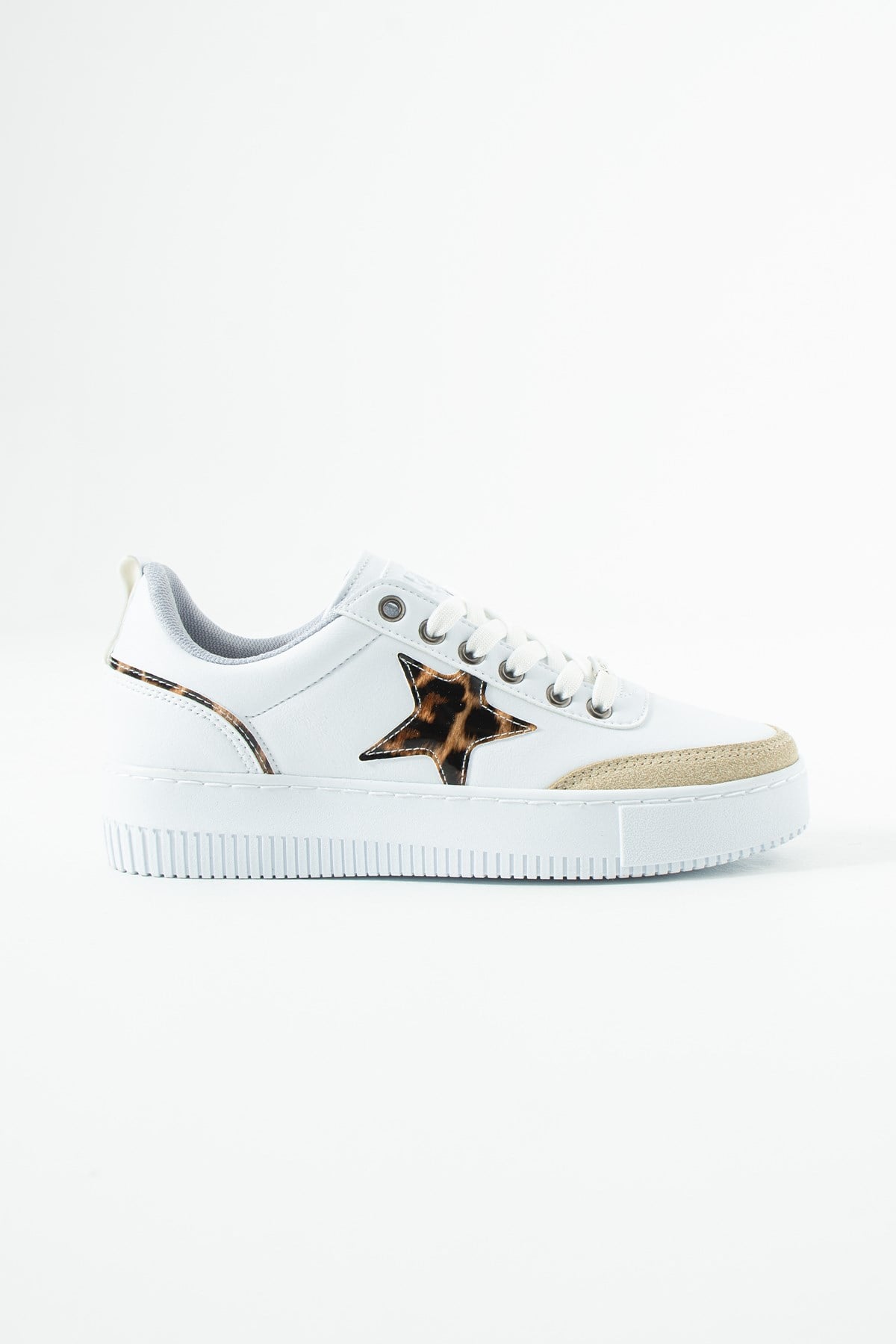 Beyaz Bej Kadın Sneaker
