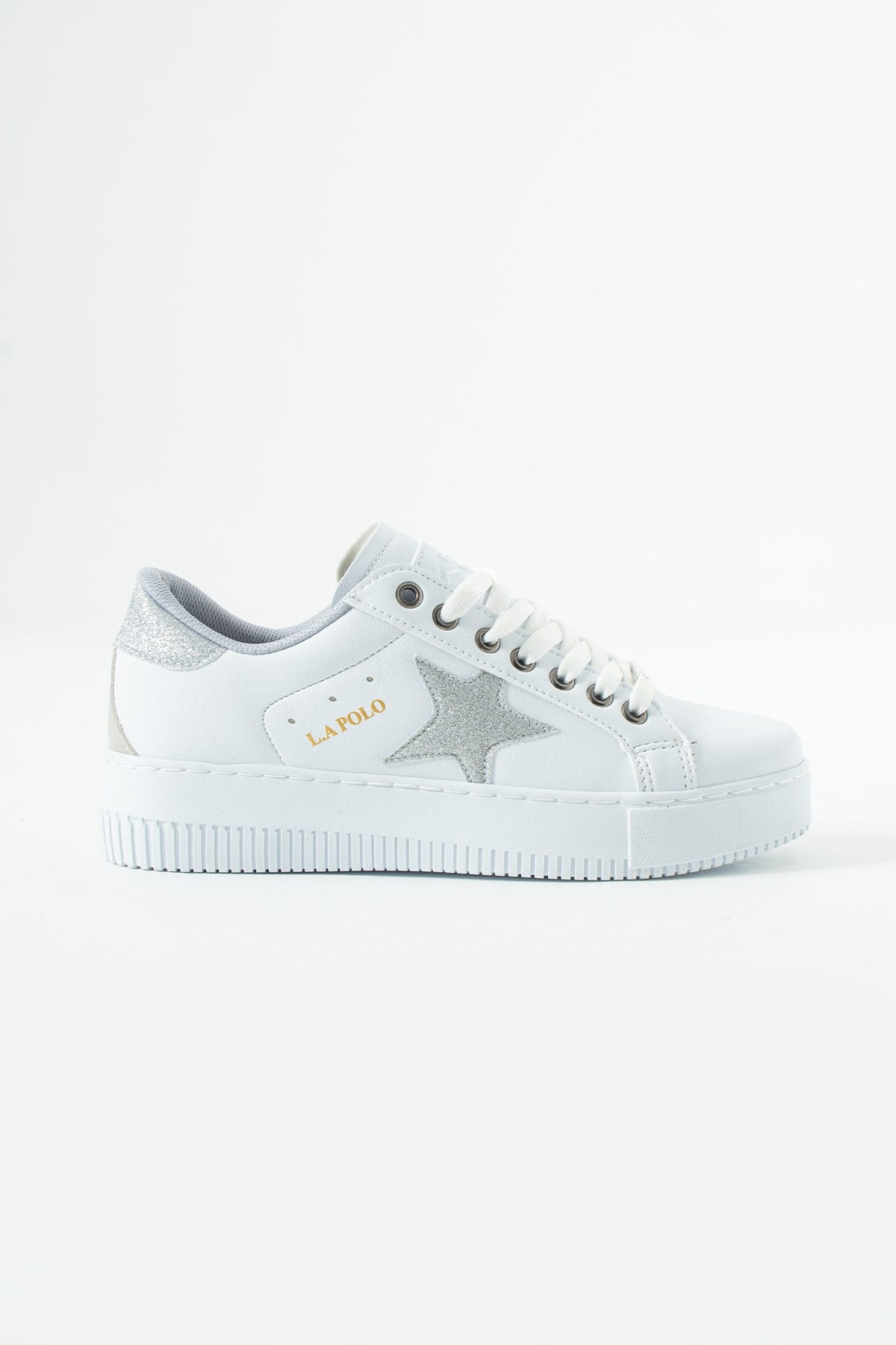 Beyaz Gümüş Kadın Sneaker