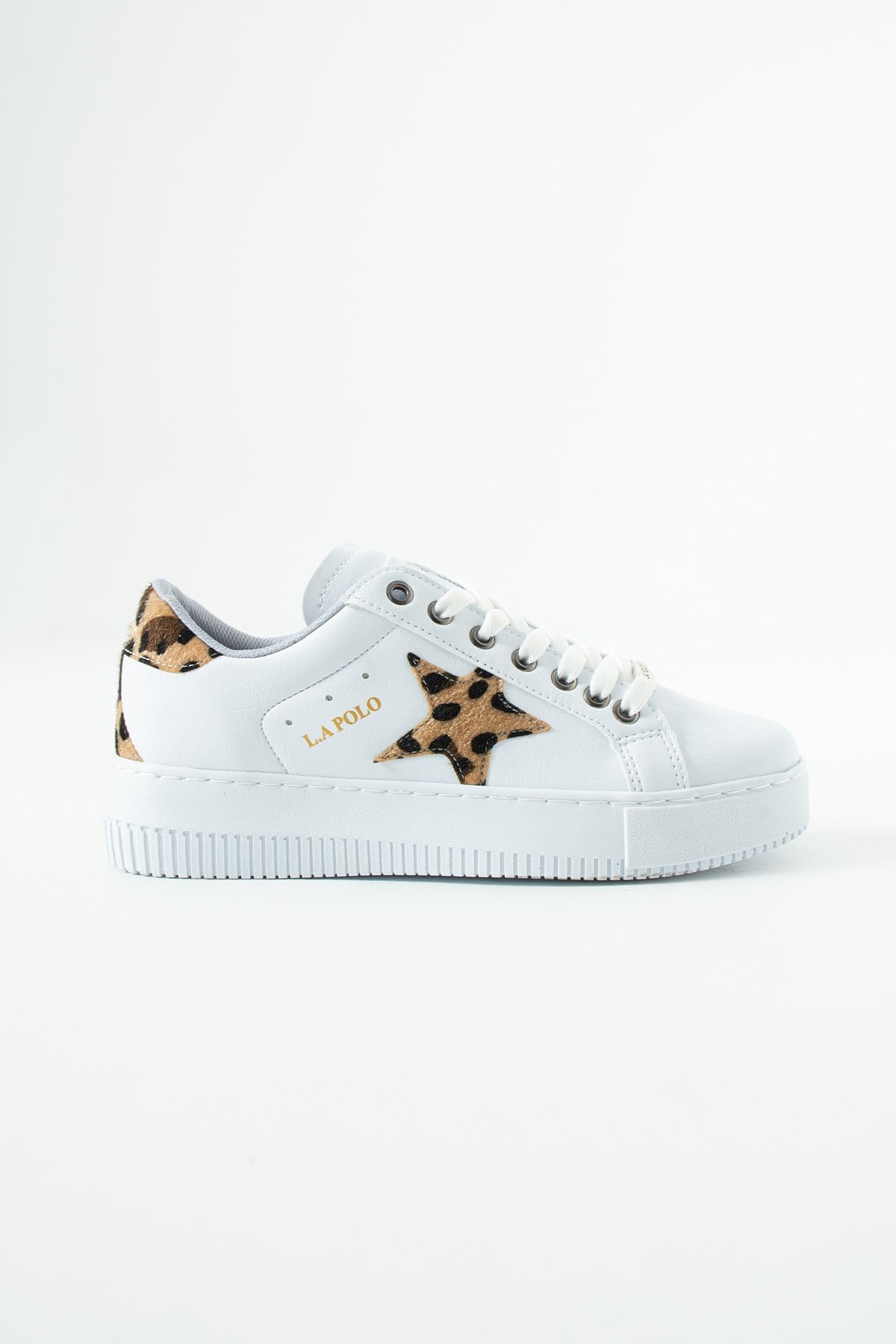 Beyaz Leopar Kadın Sneaker