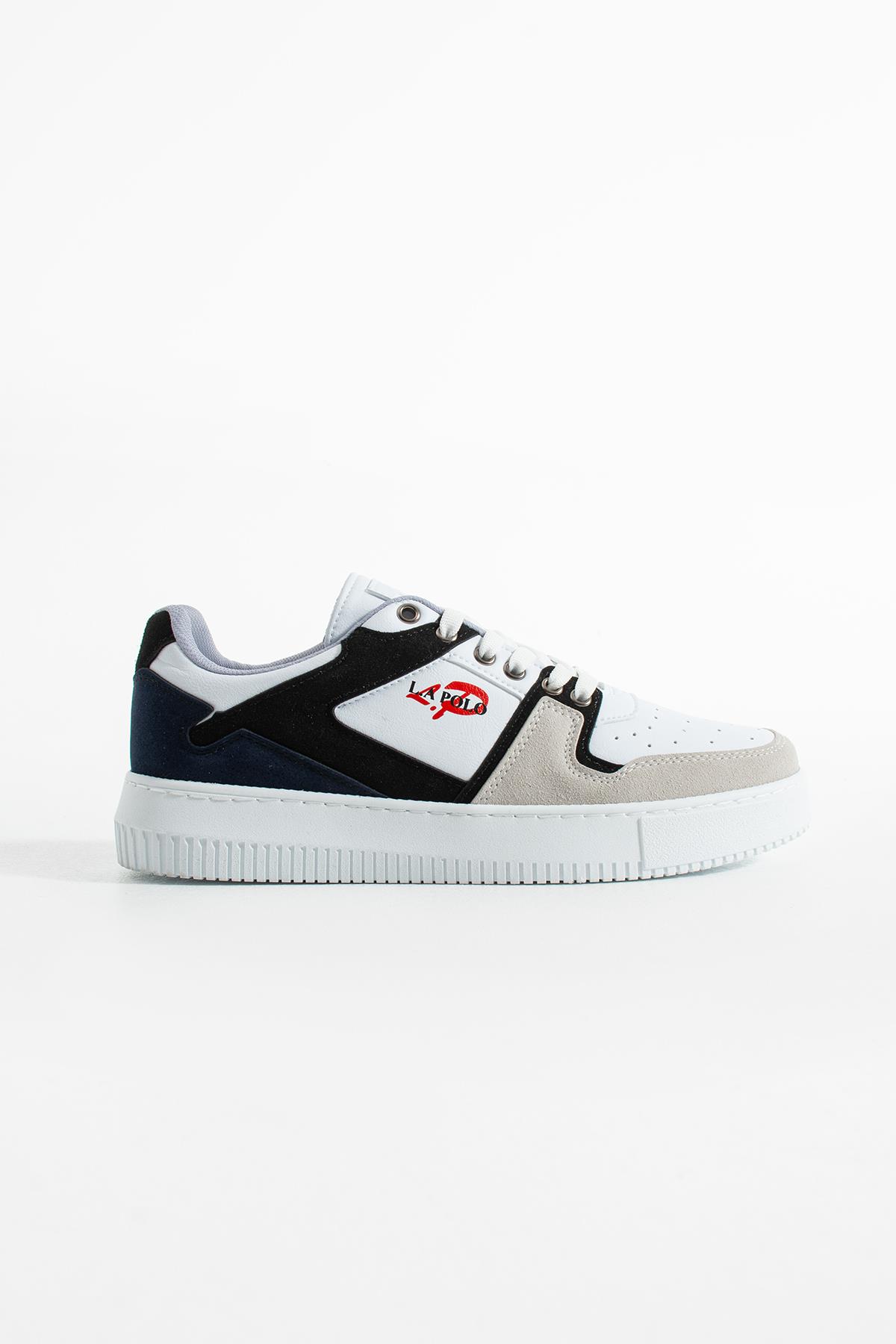 Beyaz Siyah Renk Kalın Tabanlı Erkek Sneaker