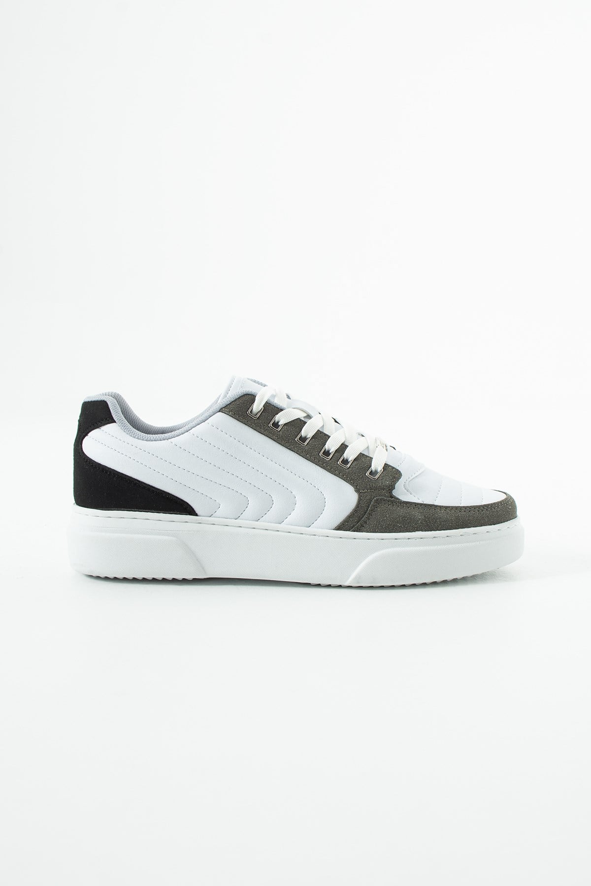Dikişli Beyaz Füme Erkek Sneaker