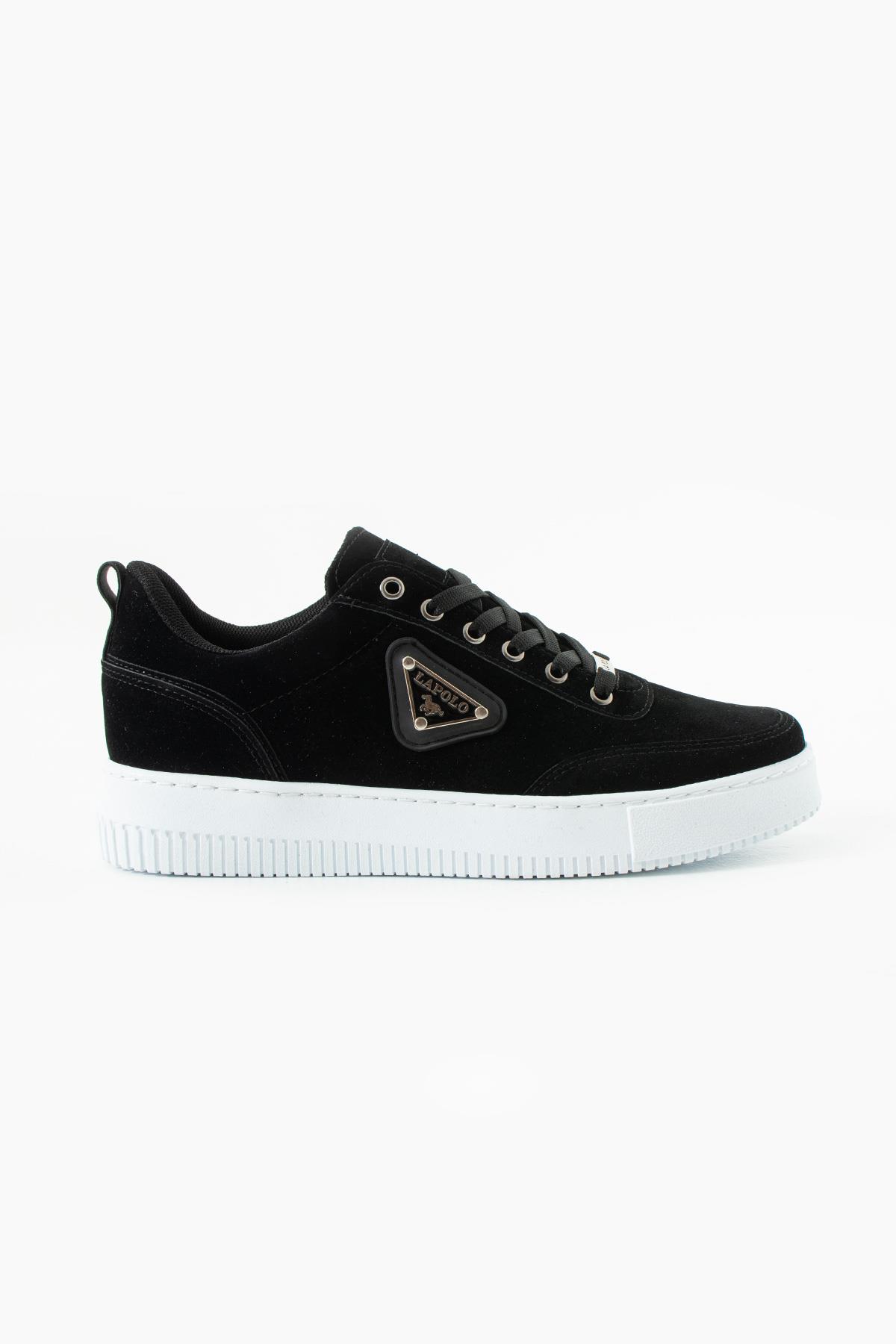 Kalın Tabanlı Siyah Beyaz Renk Süet Erkek Sneaker