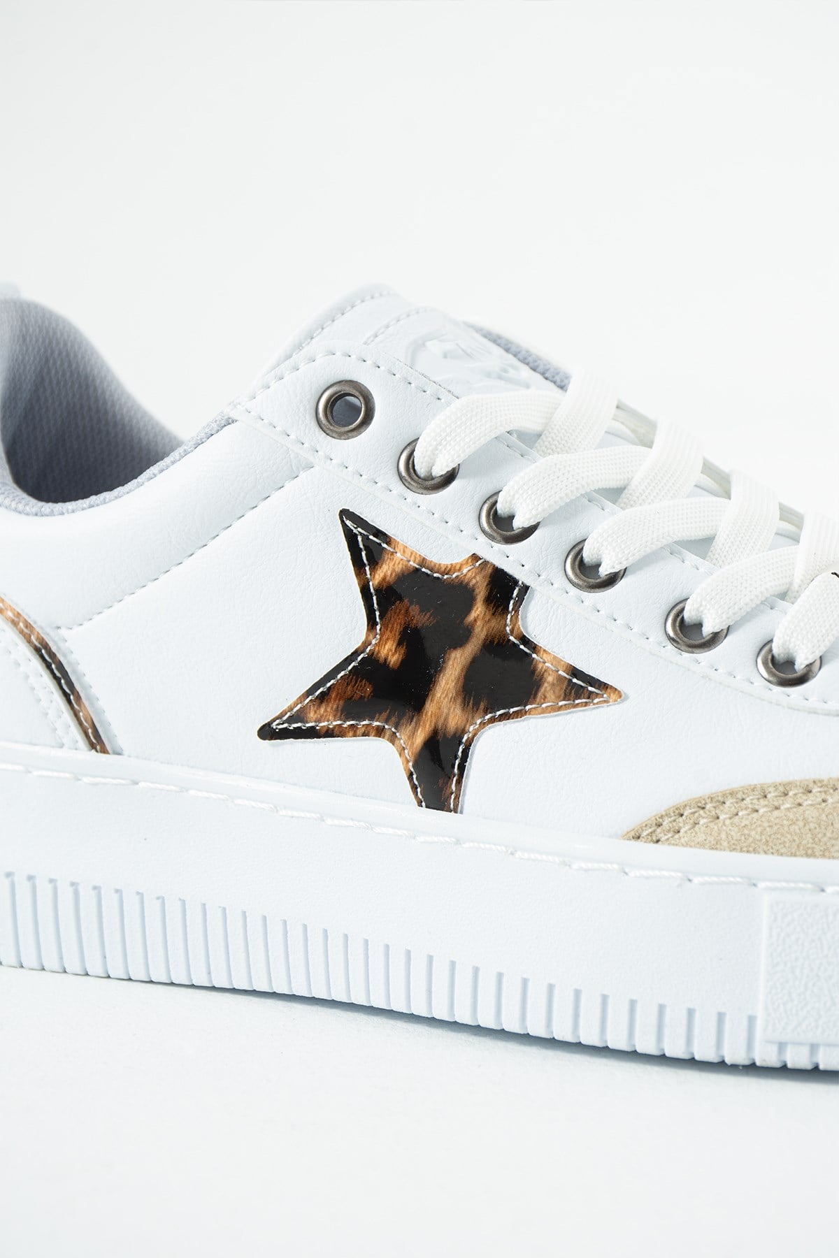 Beyaz Bej Kadın Sneaker