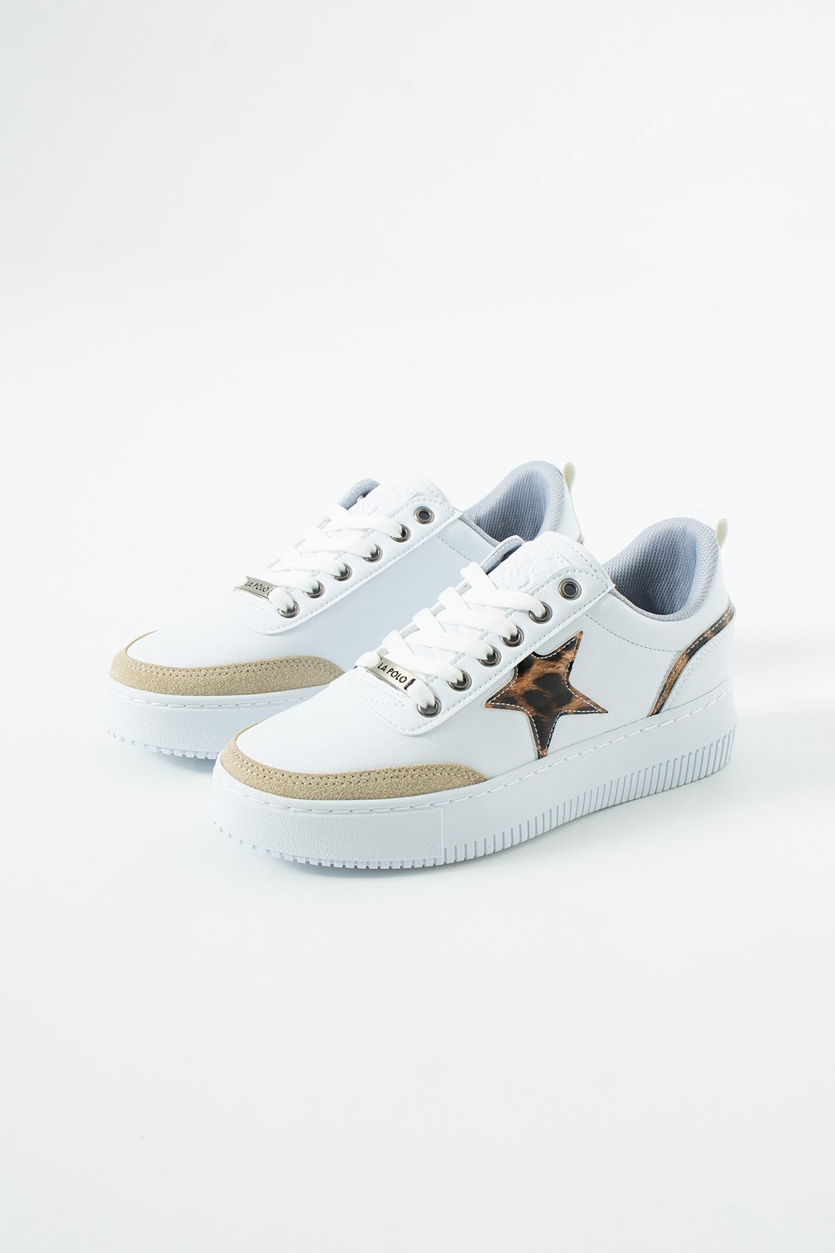 Beyaz Bej Kadın Sneaker