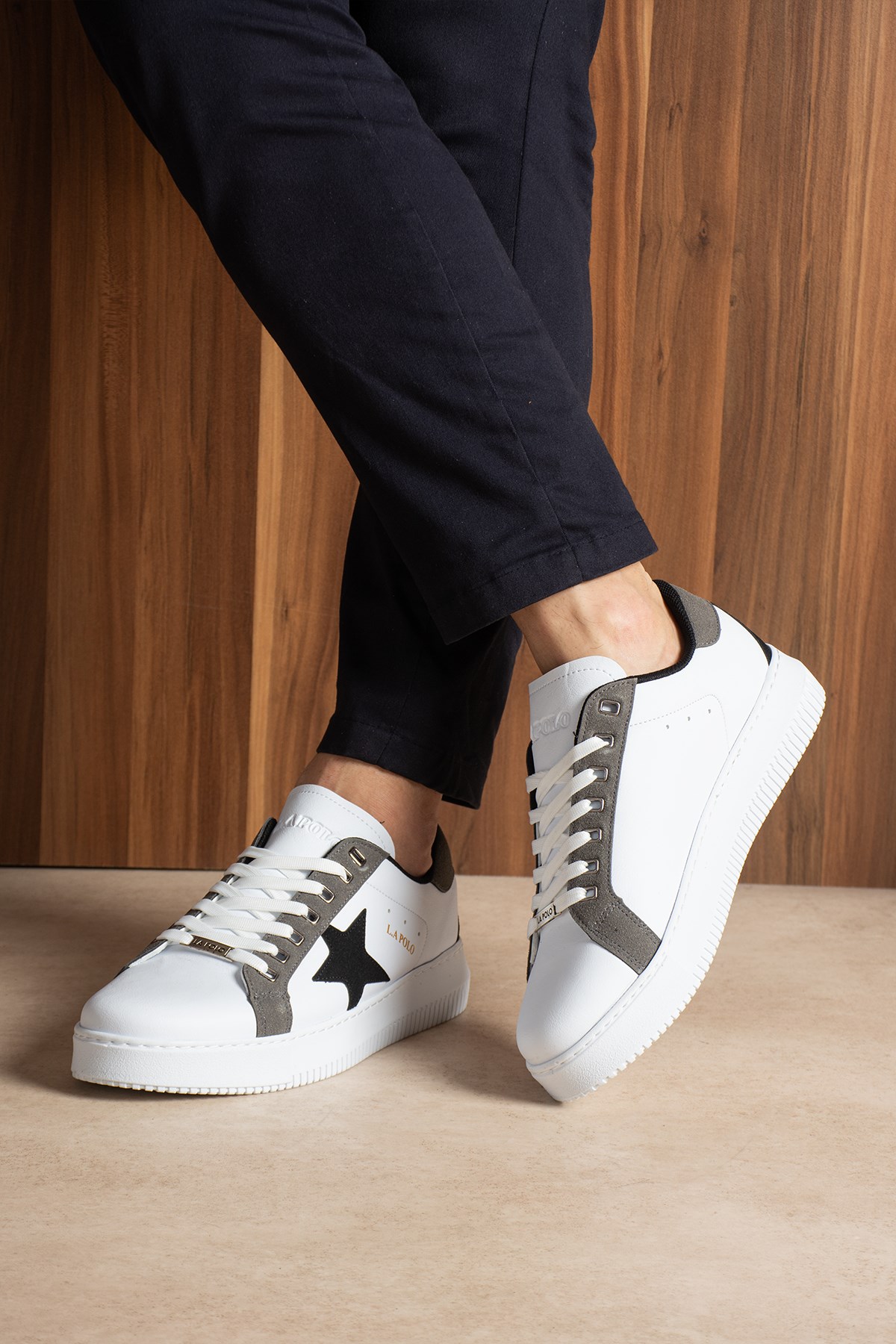 Beyaz Füme Erkek Sneaker