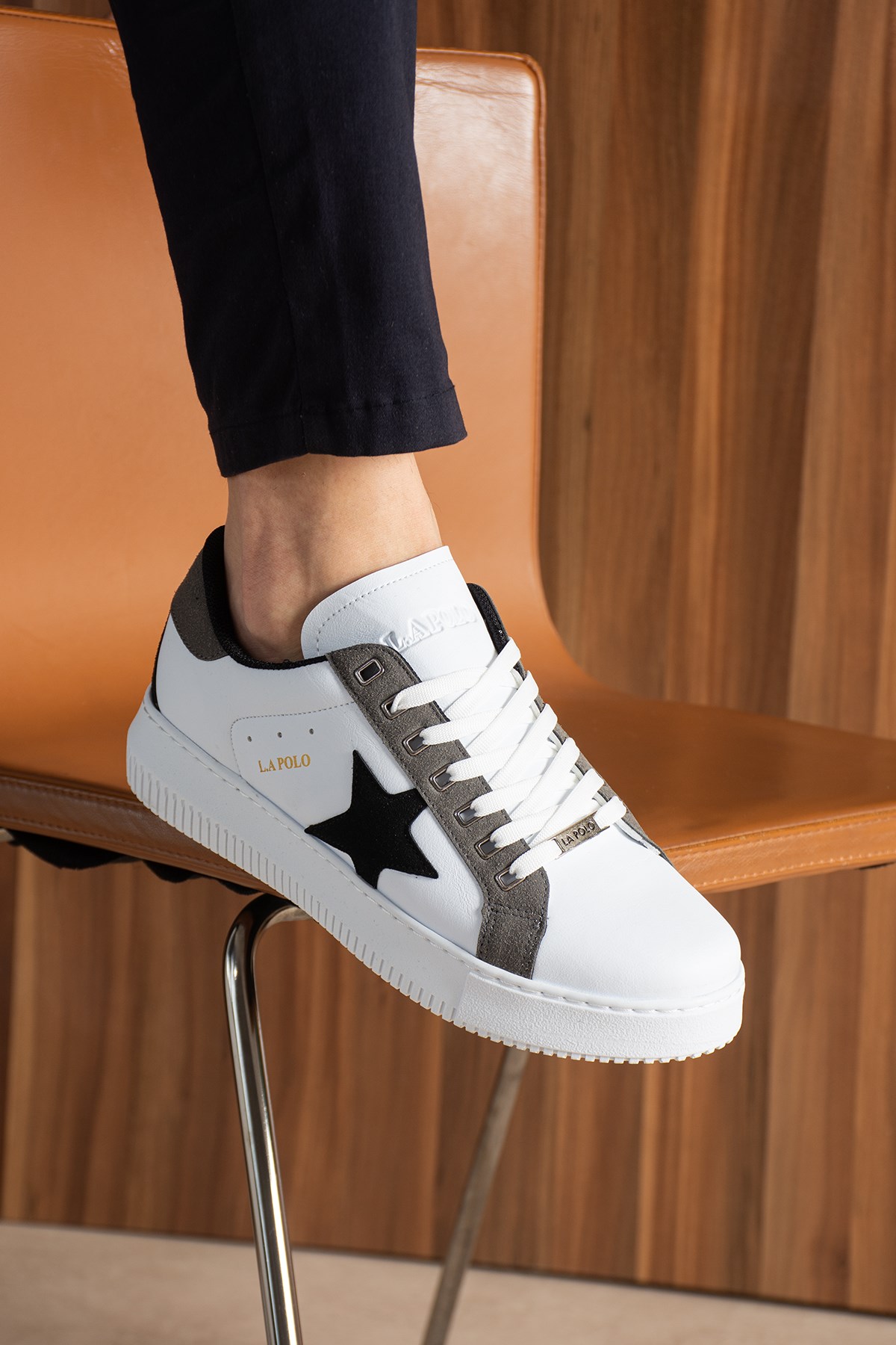 Beyaz Füme Erkek Sneaker