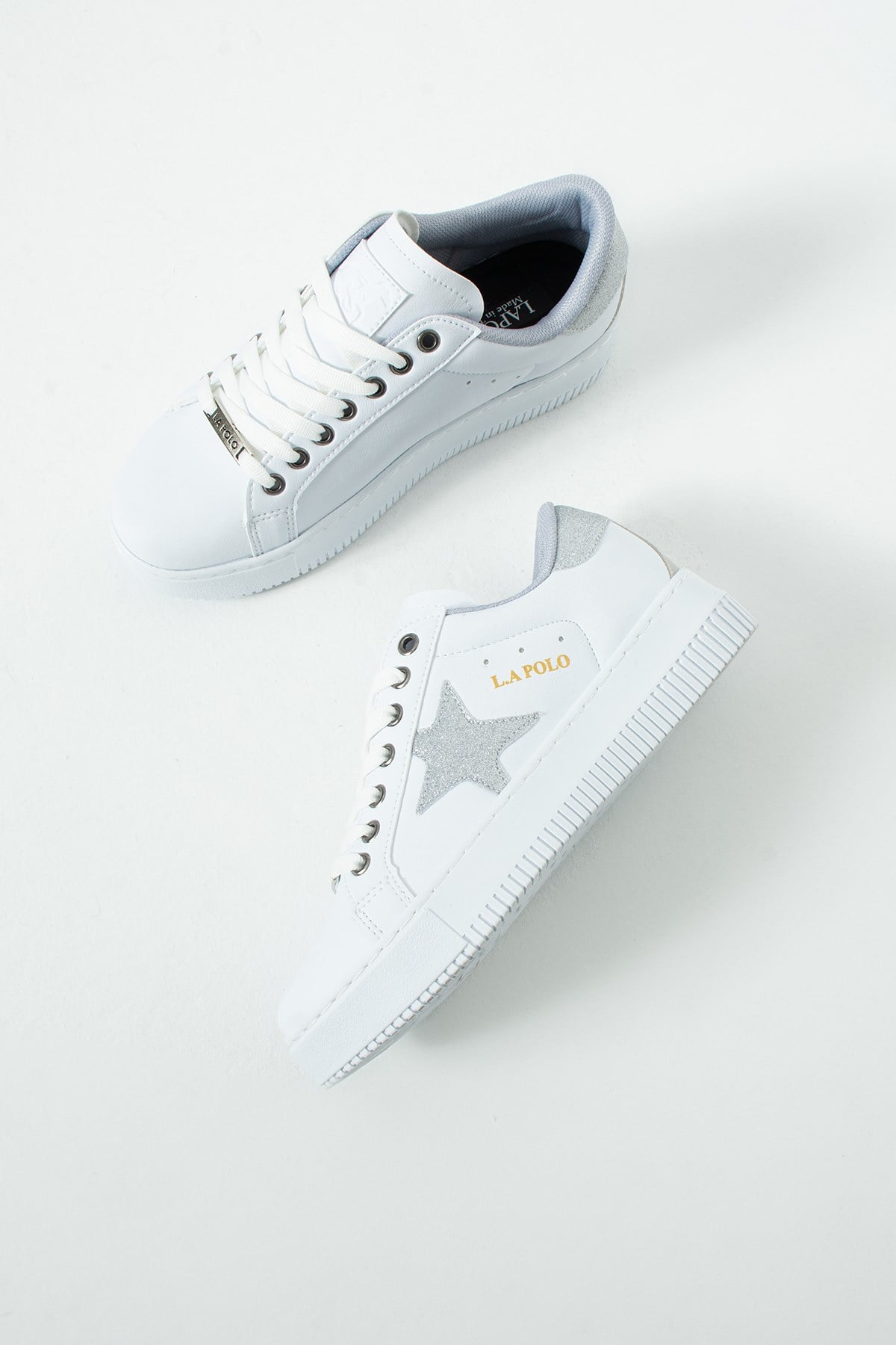 Beyaz Gümüş Kadın Sneaker